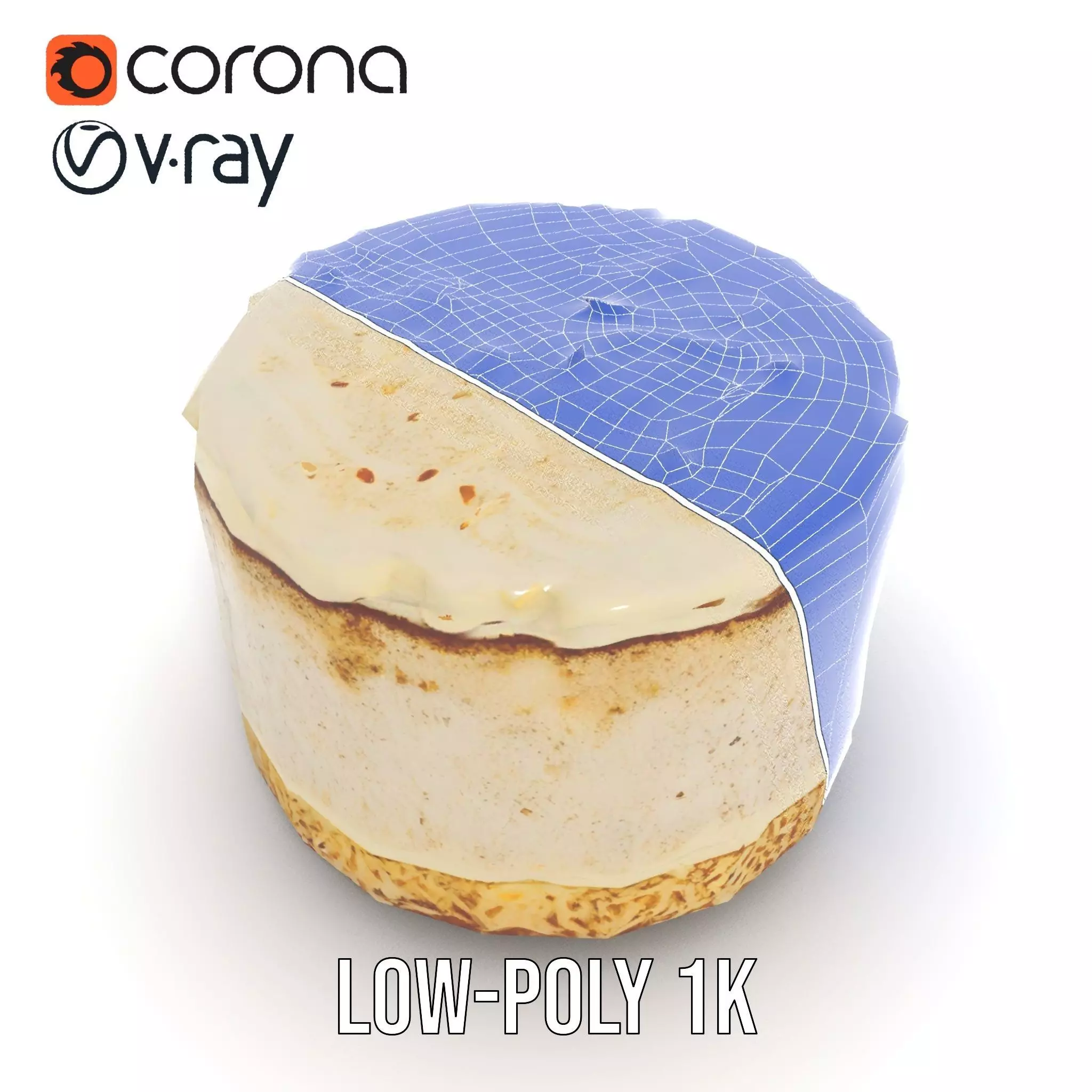 Coconut Vanilla Cake model pack Low-poly 3D model_28