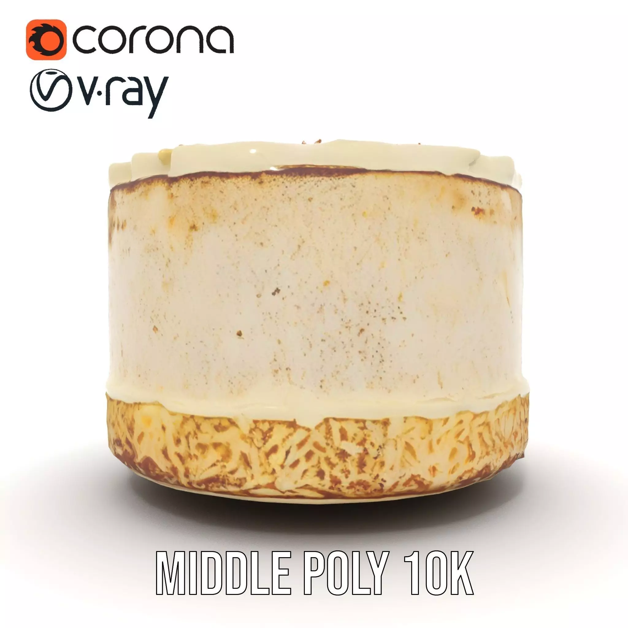 Coconut Vanilla Cake model pack Low-poly 3D model_22