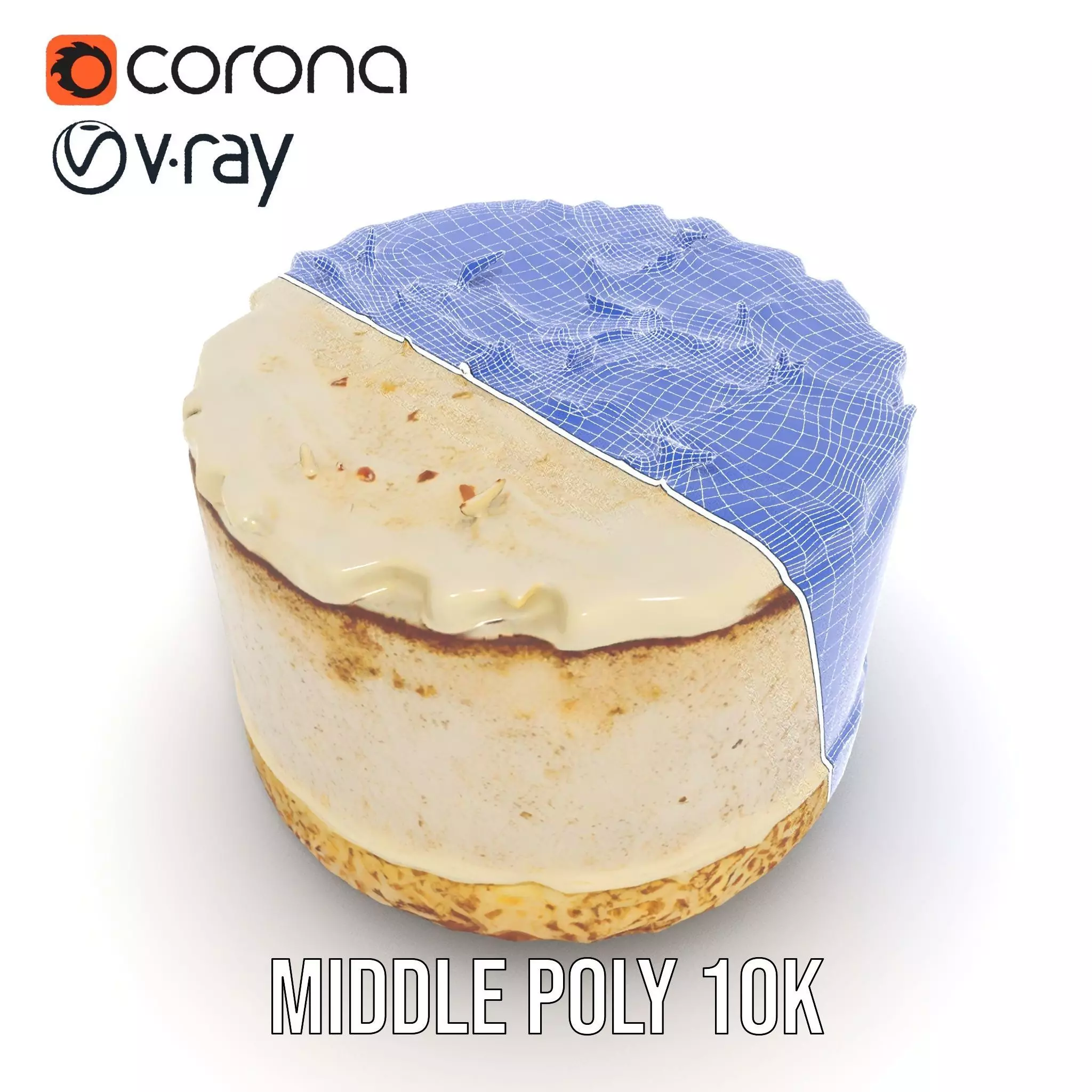 Coconut Vanilla Cake model pack Low-poly 3D model_19