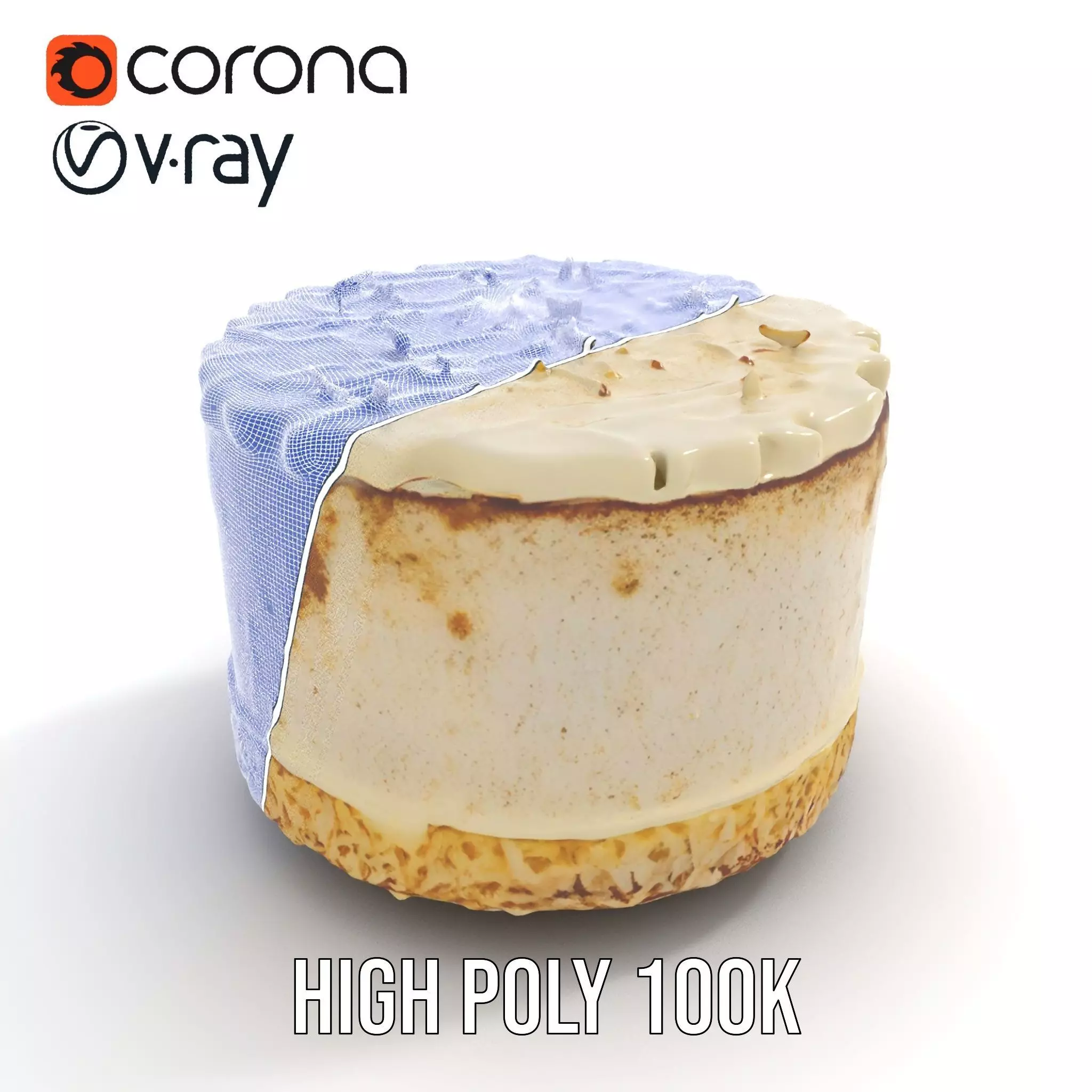 Coconut Vanilla Cake model pack Low-poly 3D model_34