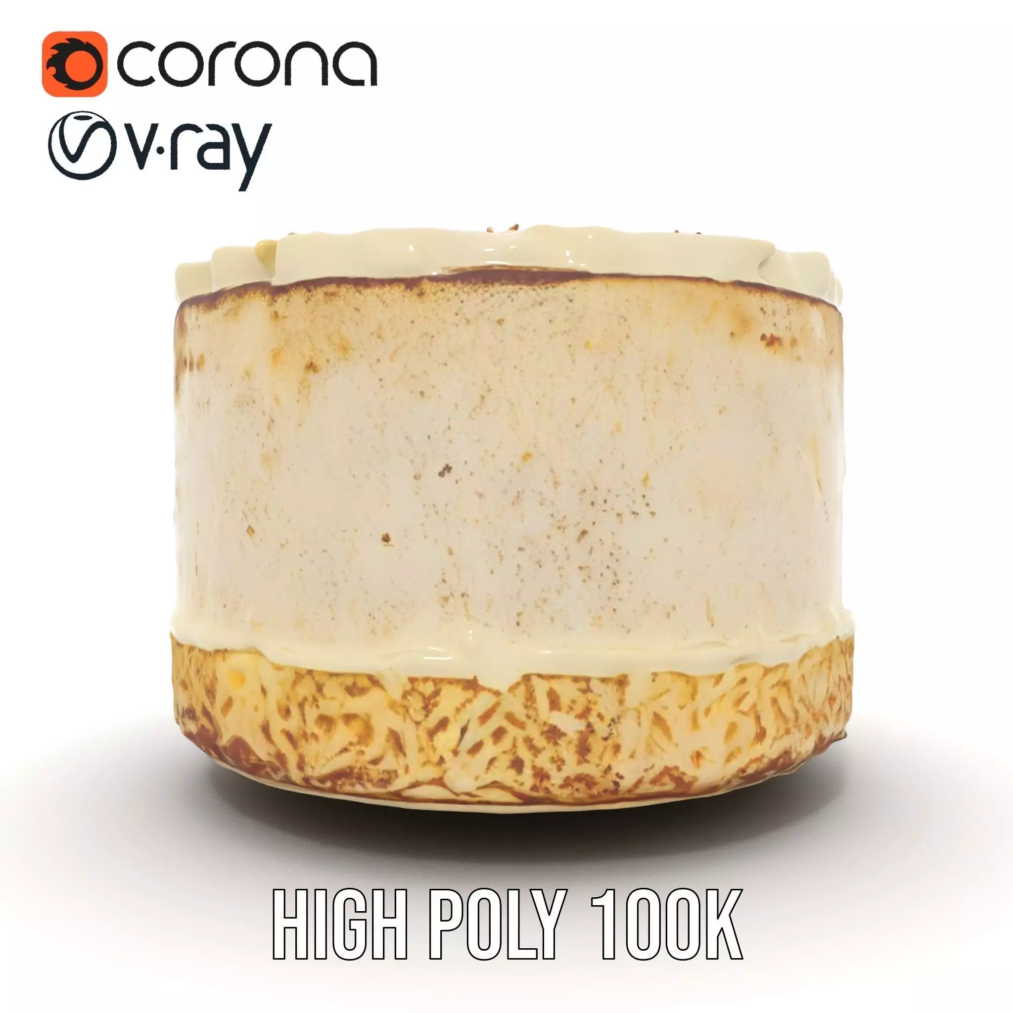 Coconut Vanilla Cake model pack Low-poly 3D model_26