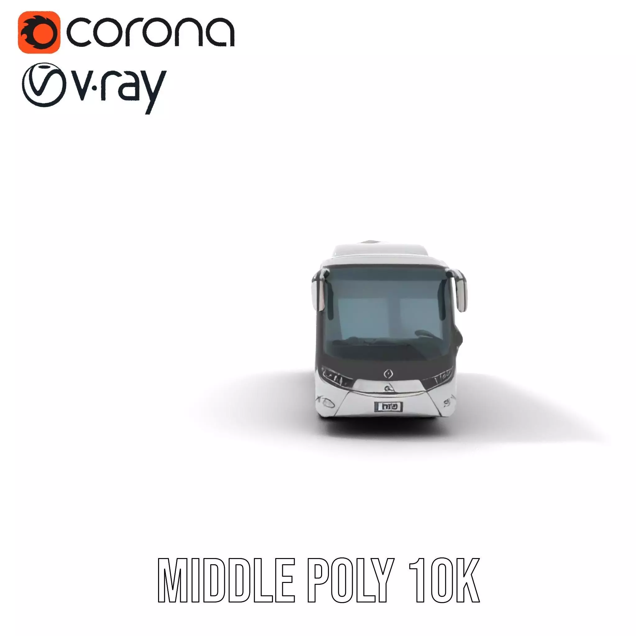 Modern Silver Bus model pack Low-poly 3D model_11