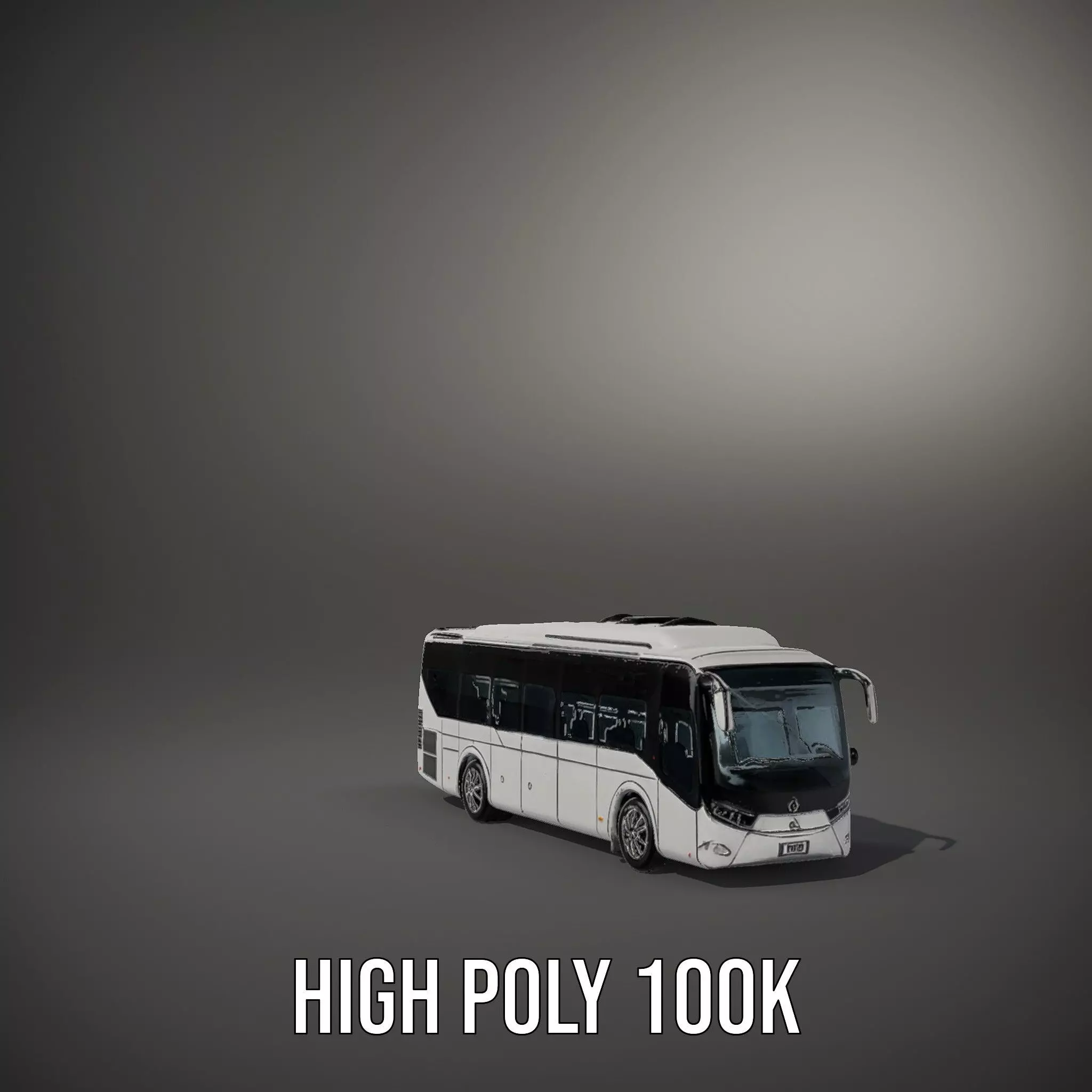 Modern Silver Bus model pack Low-poly 3D model_8