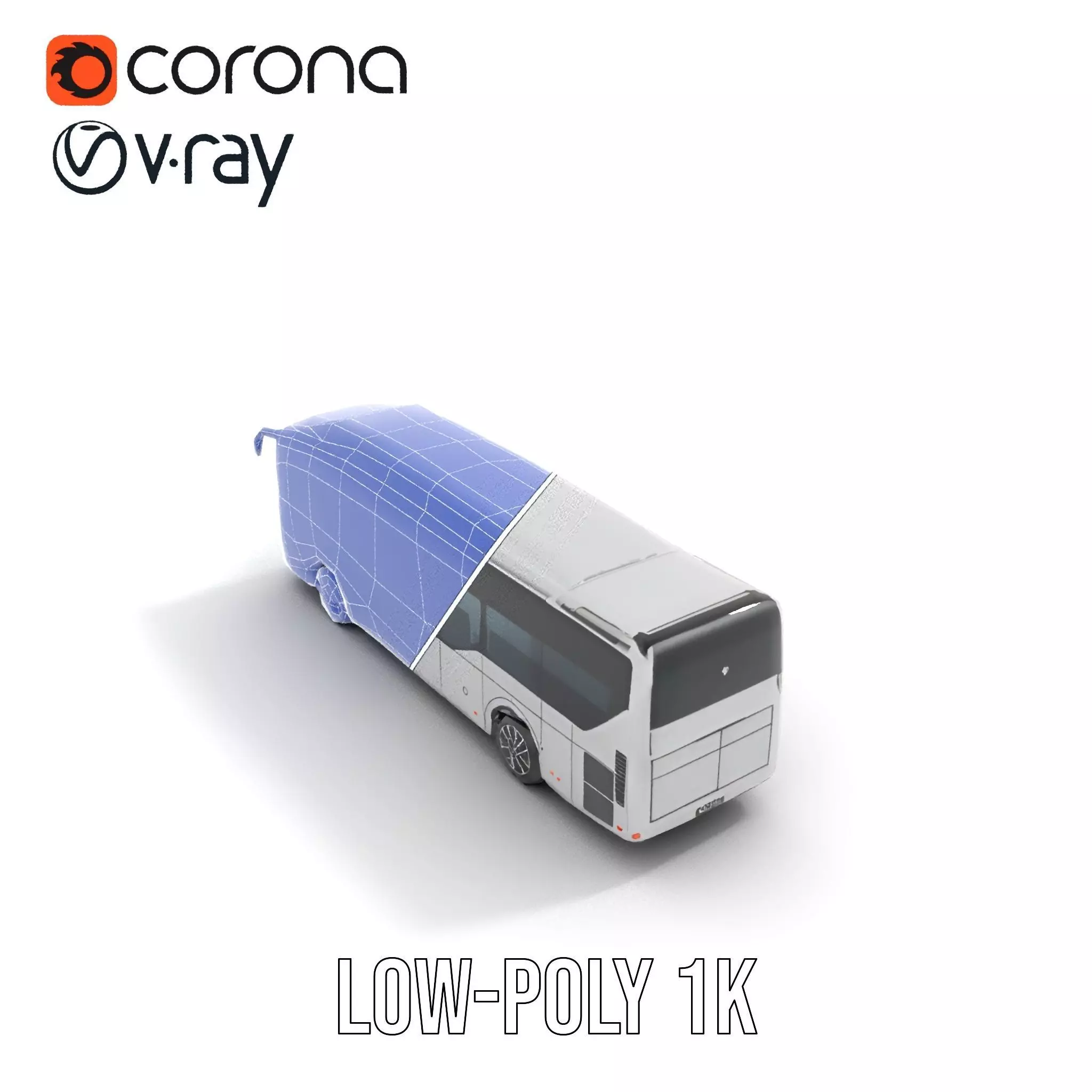 Modern Silver Bus model pack Low-poly 3D model_30