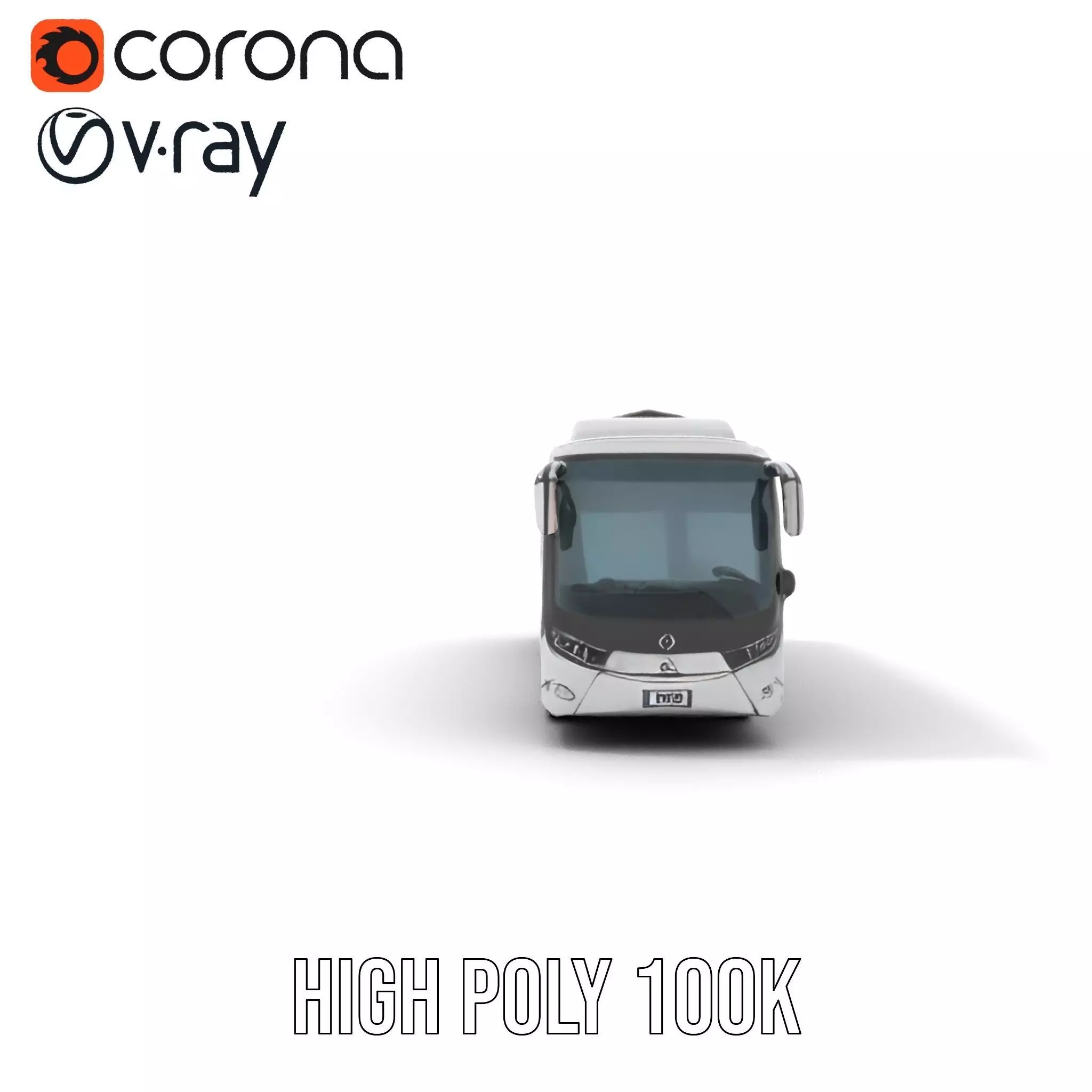 Modern Silver Bus model pack Low-poly 3D model_15