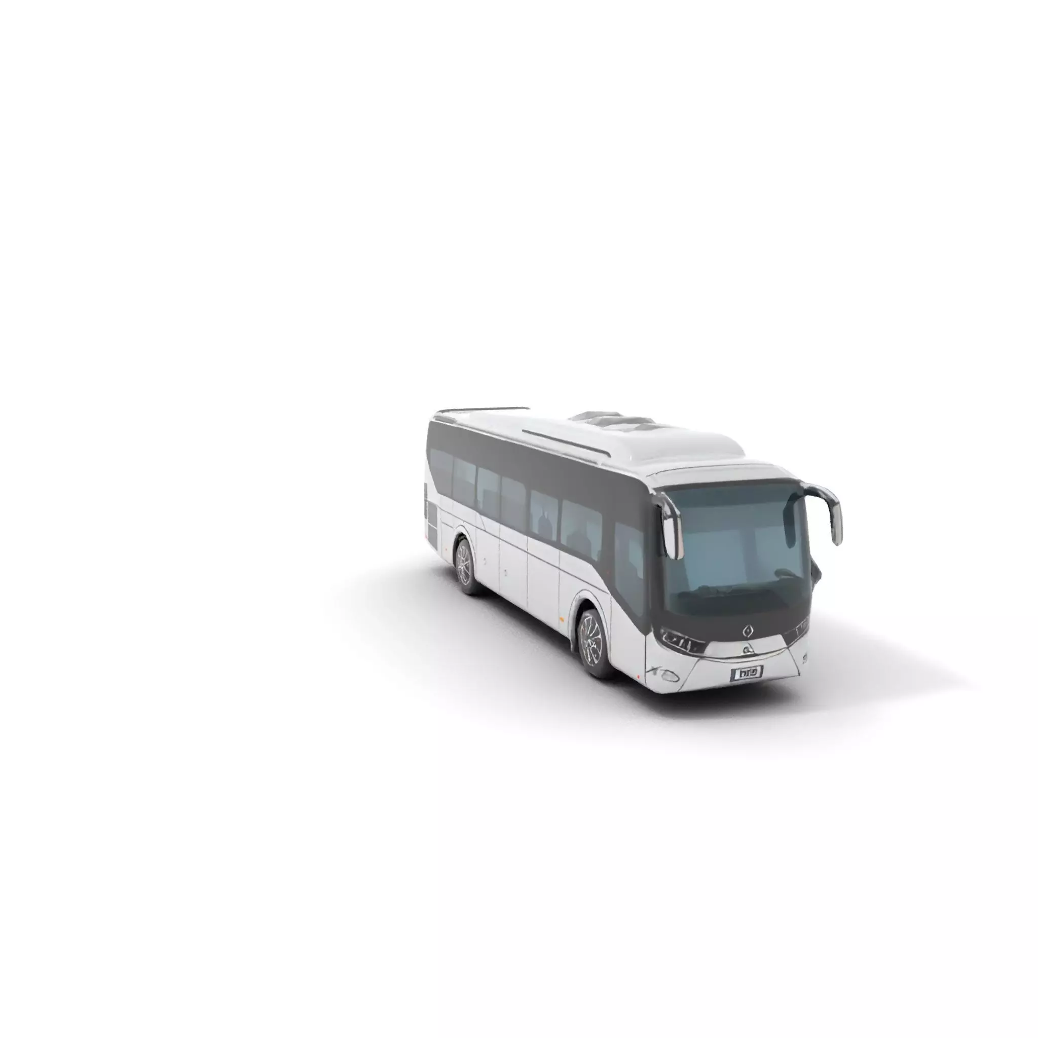 Modern Silver Bus model pack Low-poly 3D model_6