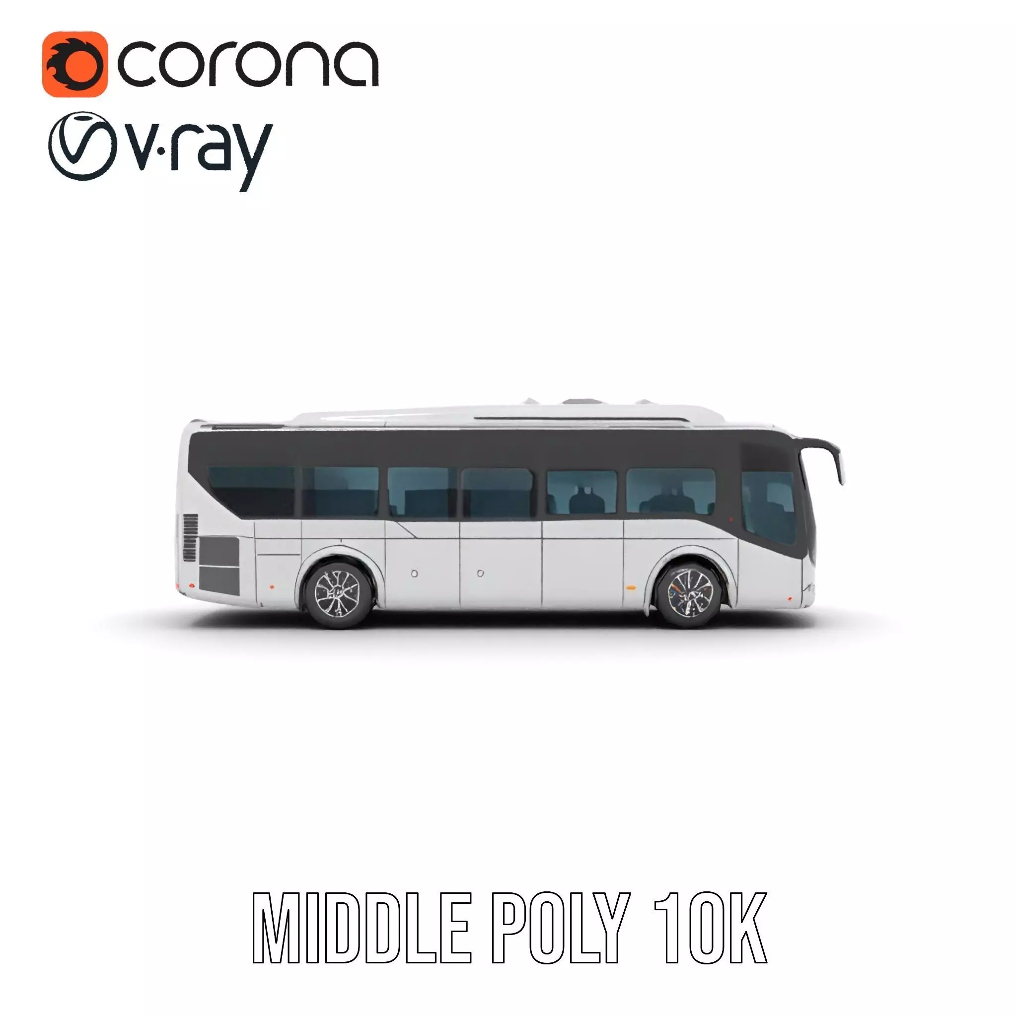 Modern Silver Bus model pack Low-poly 3D model_19