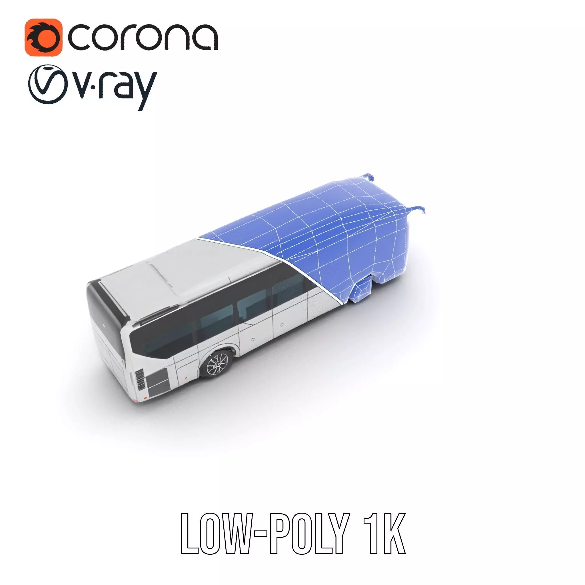 Modern Silver Bus model pack Low-poly 3D model_14