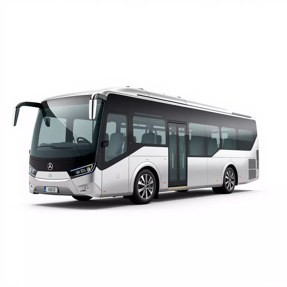 Modern Silver Bus model pack Low-poly 3D model_2