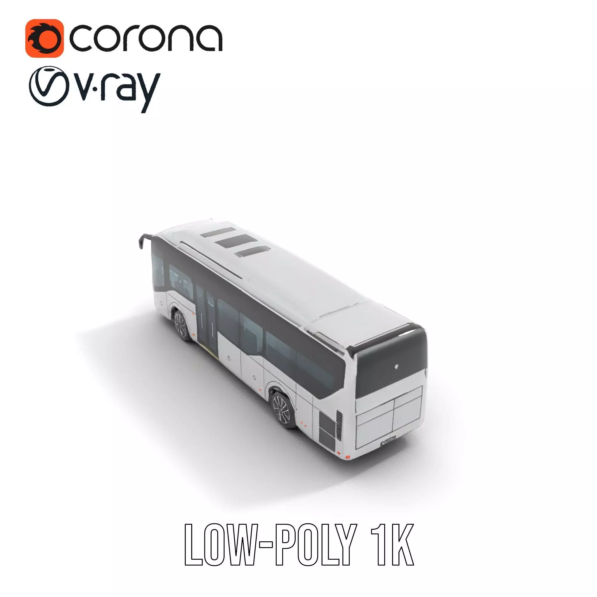 Modern Silver Bus model pack Low-poly 3D model_23
