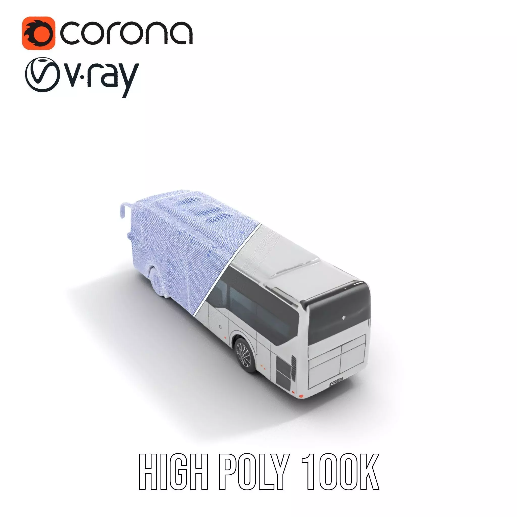 Modern Silver Bus model pack Low-poly 3D model_34