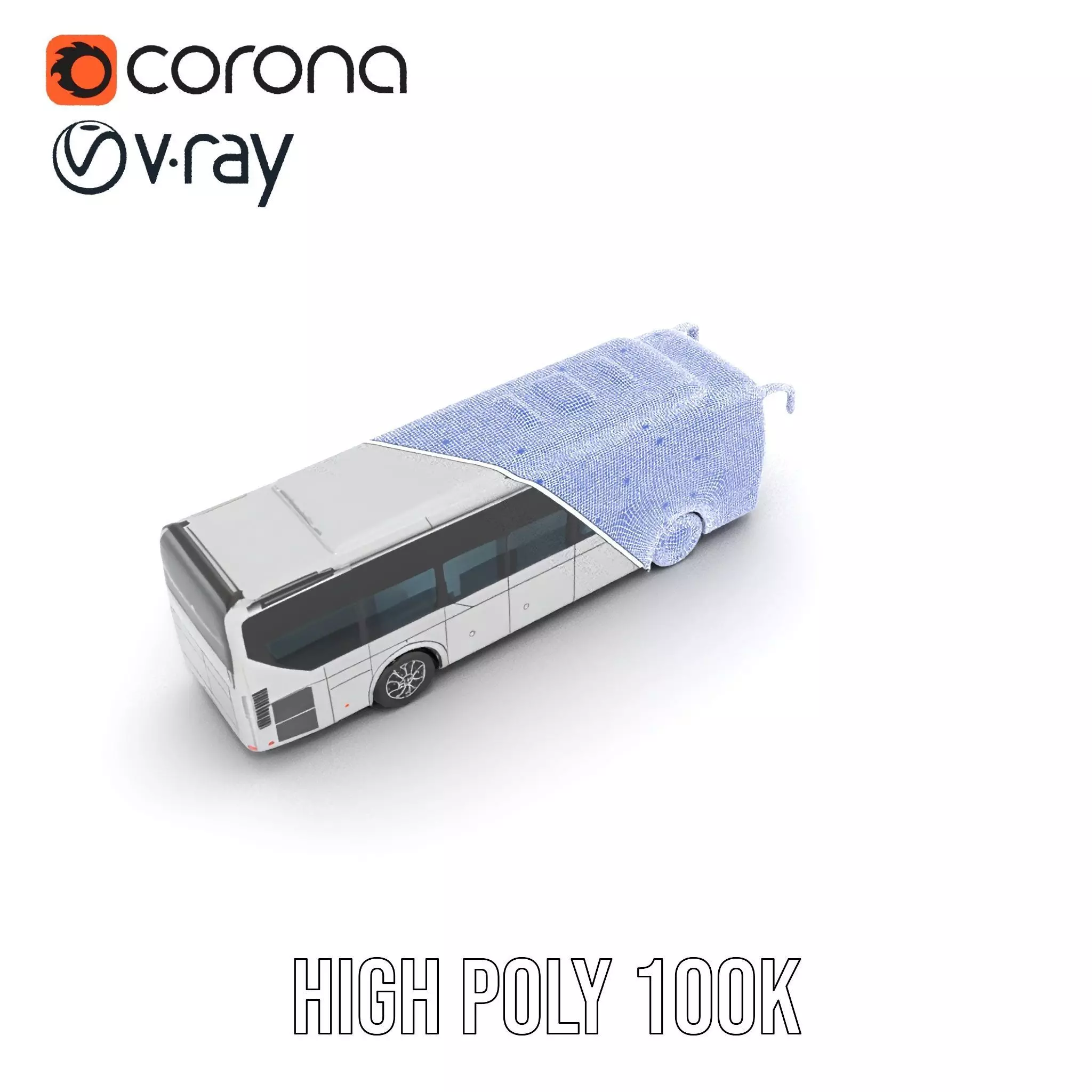 Modern Silver Bus model pack Low-poly 3D model_33