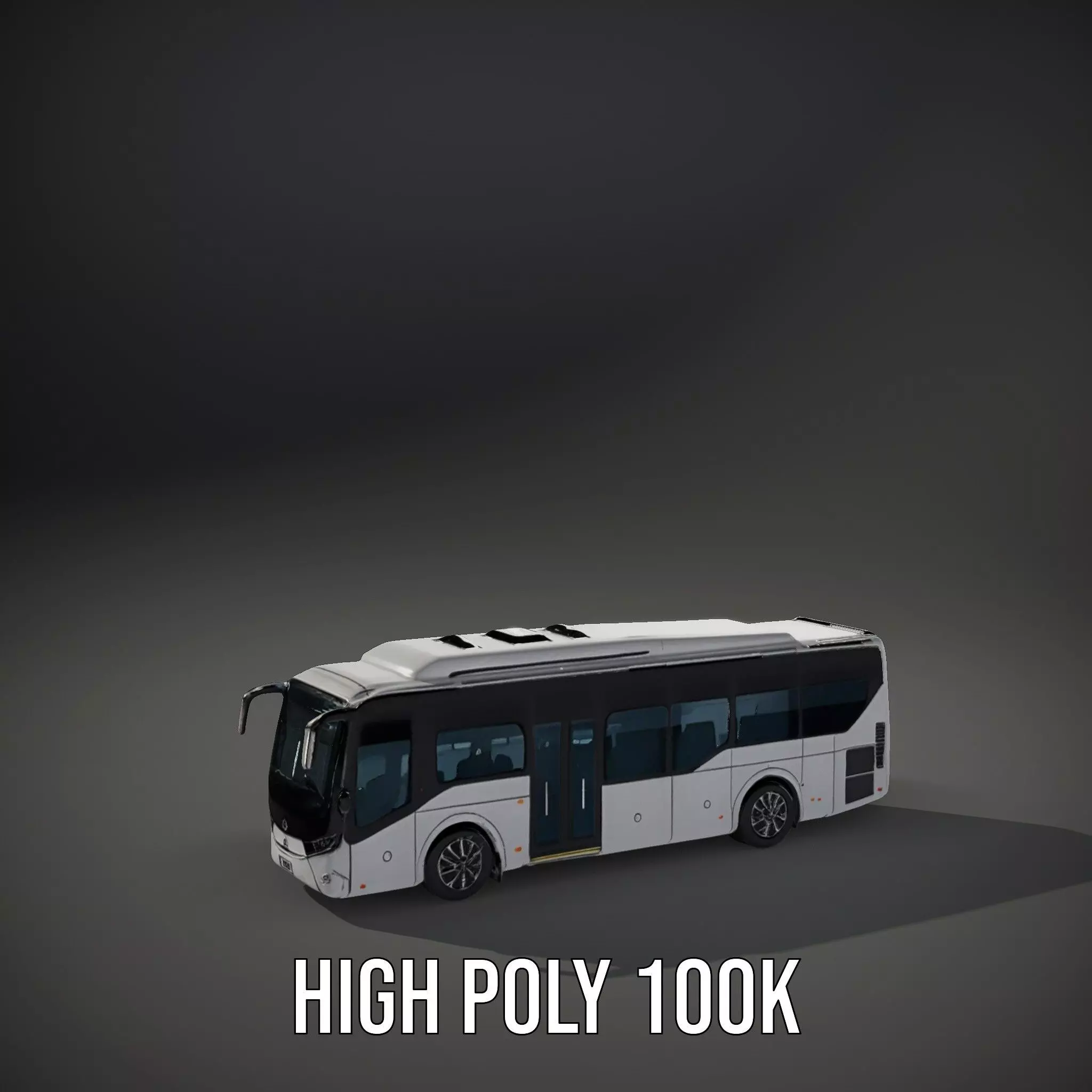Modern Silver Bus model pack Low-poly 3D model_10
