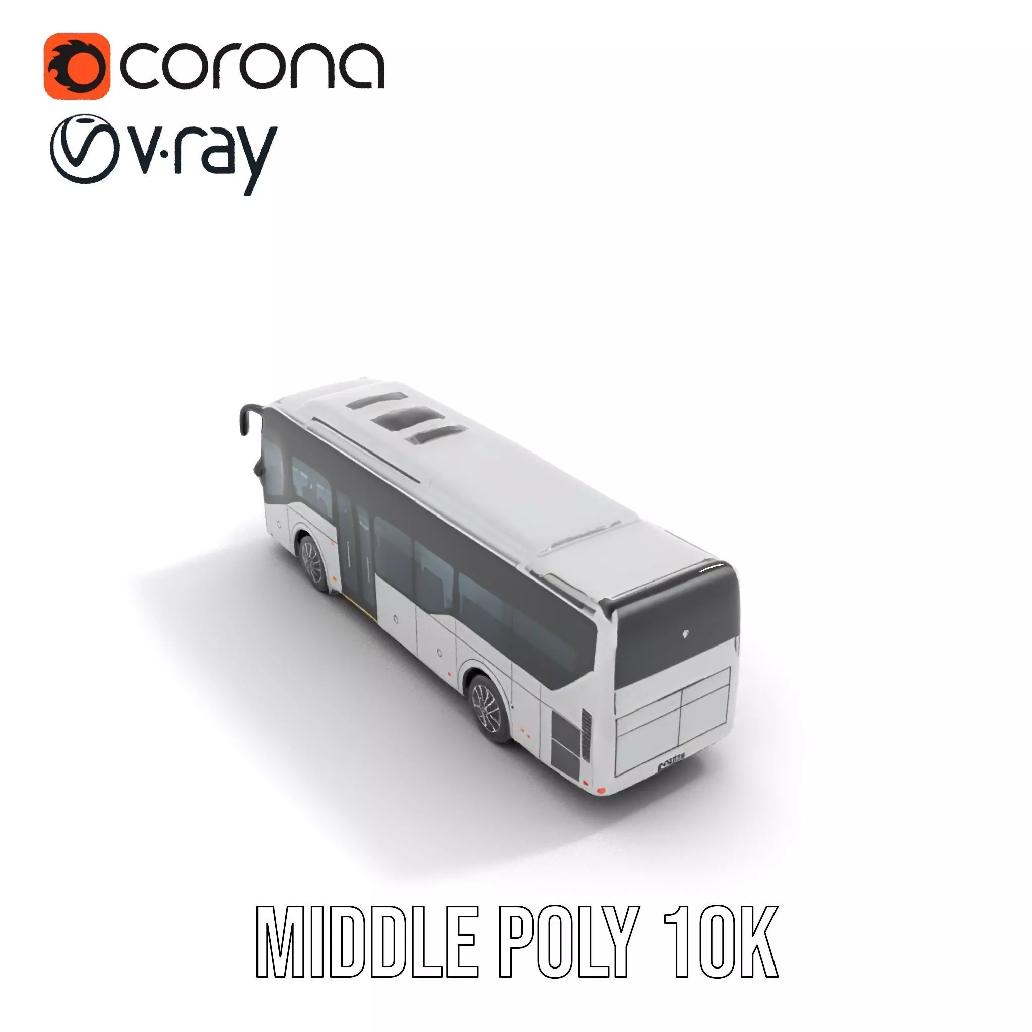 Modern Silver Bus model pack Low-poly 3D model_5