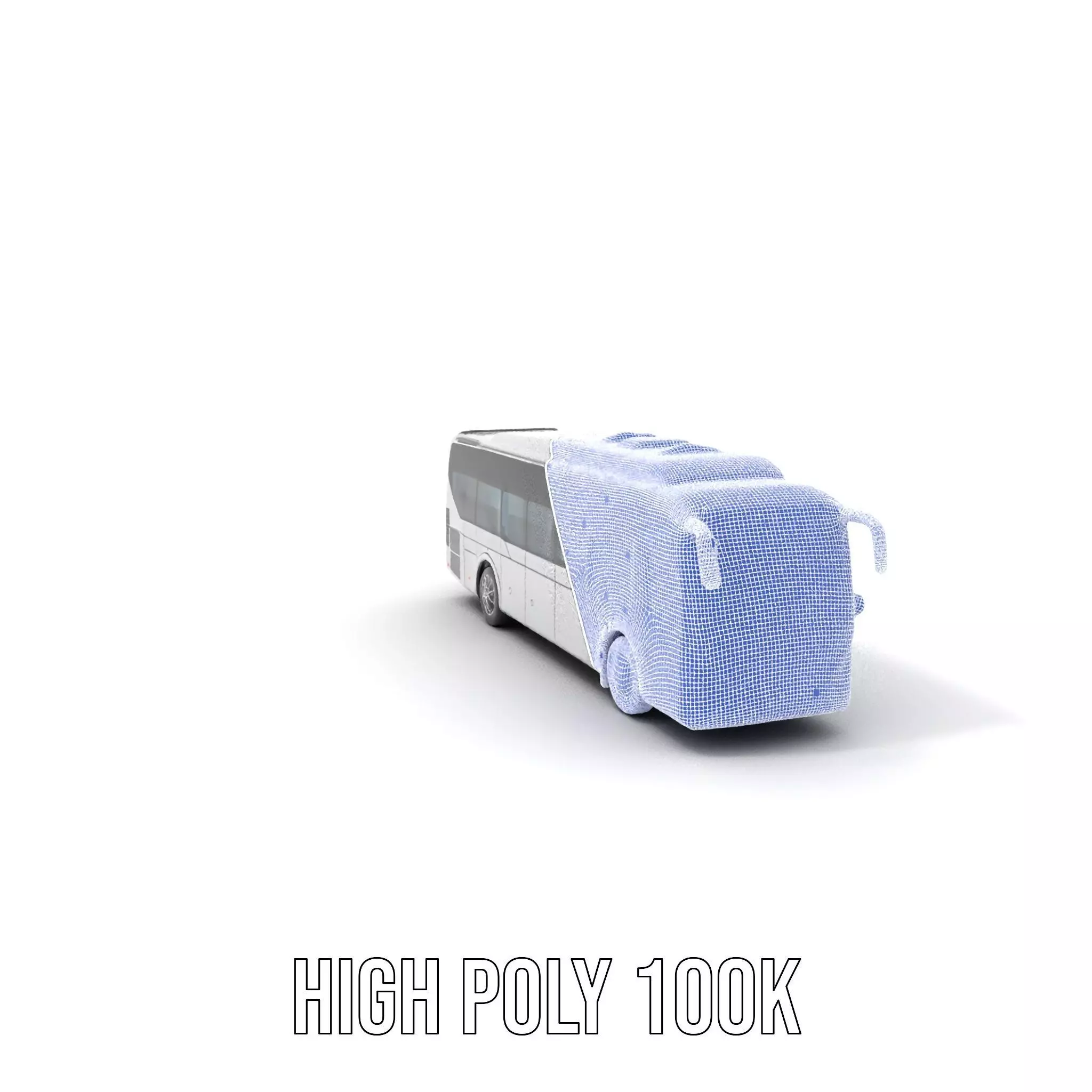 Modern Silver Bus model pack Low-poly 3D model_4