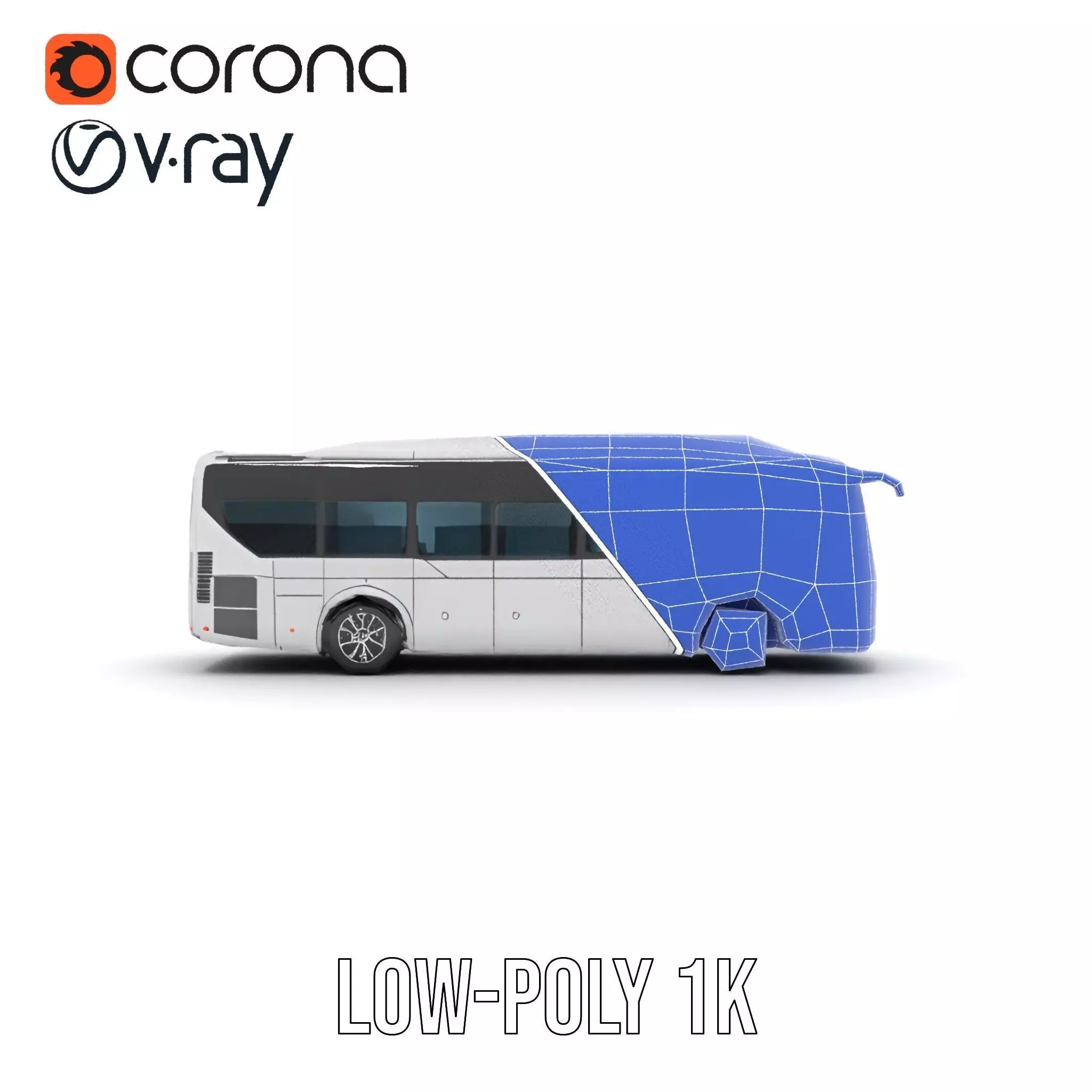 Modern Silver Bus model pack Low-poly 3D model_20