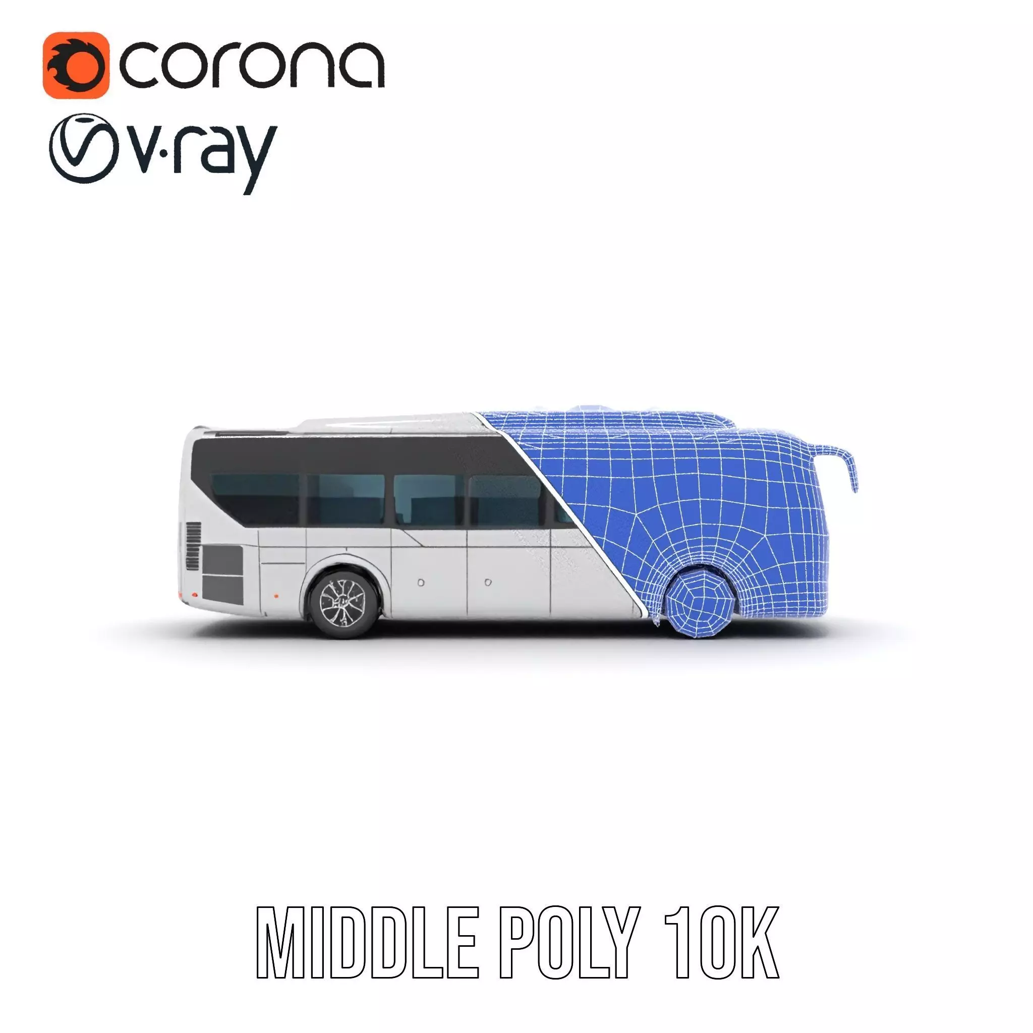 Modern Silver Bus model pack Low-poly 3D model_29