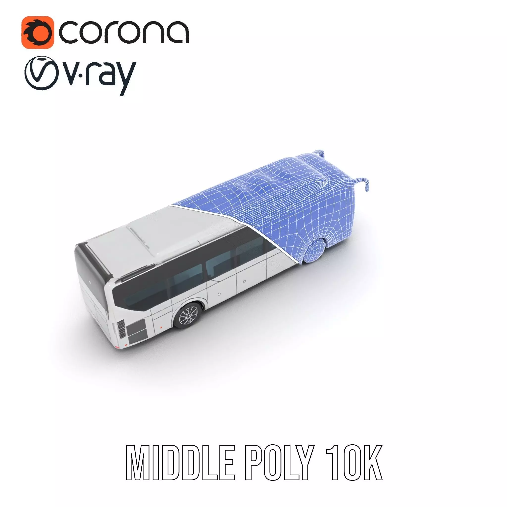 Modern Silver Bus model pack Low-poly 3D model_16