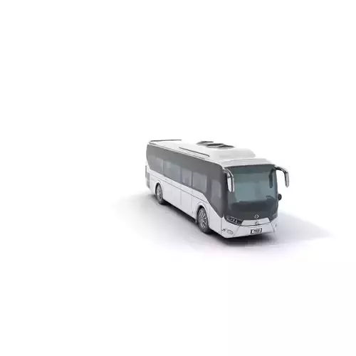Modern Silver Bus model pack Low-poly 3D model