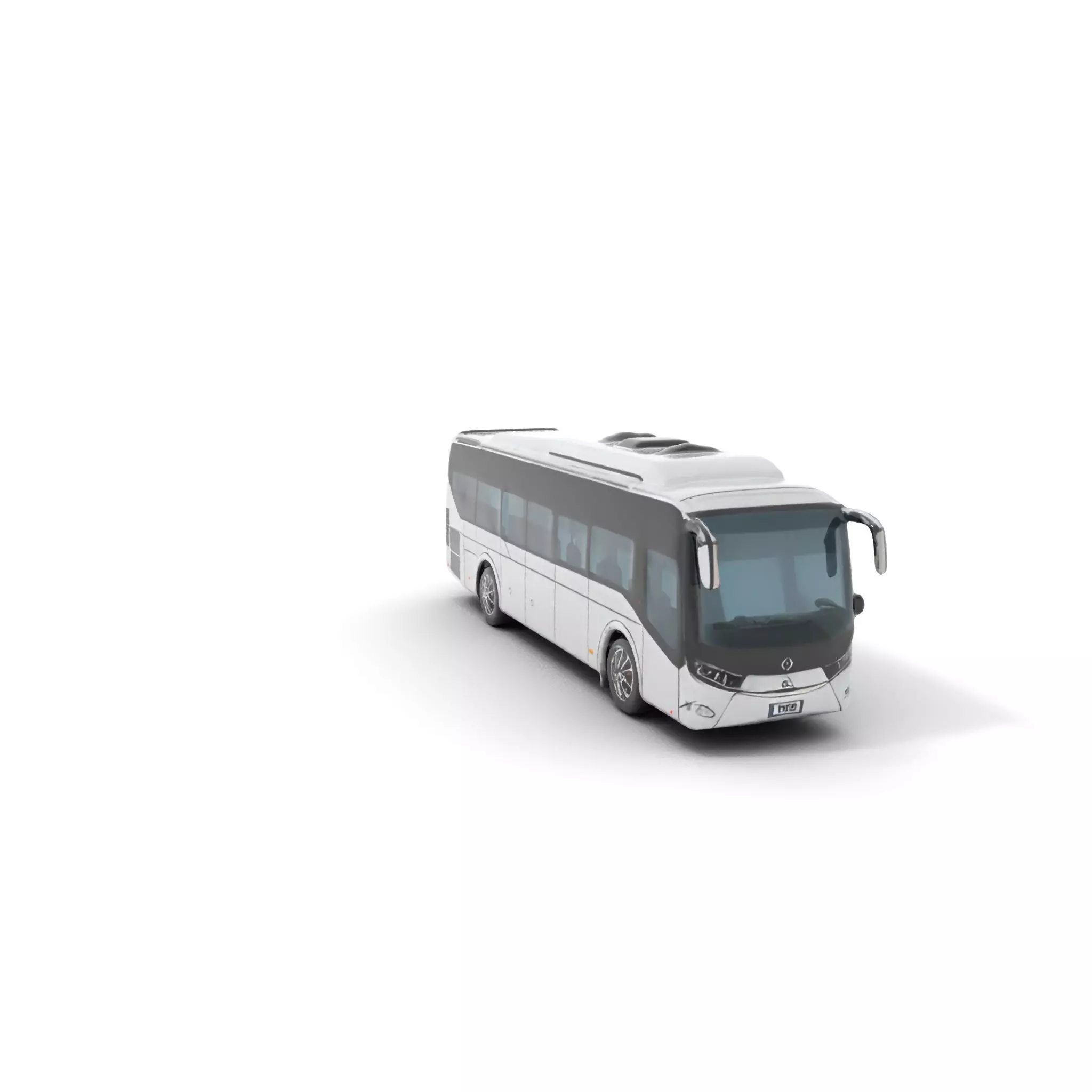 Modern Silver Bus model pack Low-poly 3D model_0