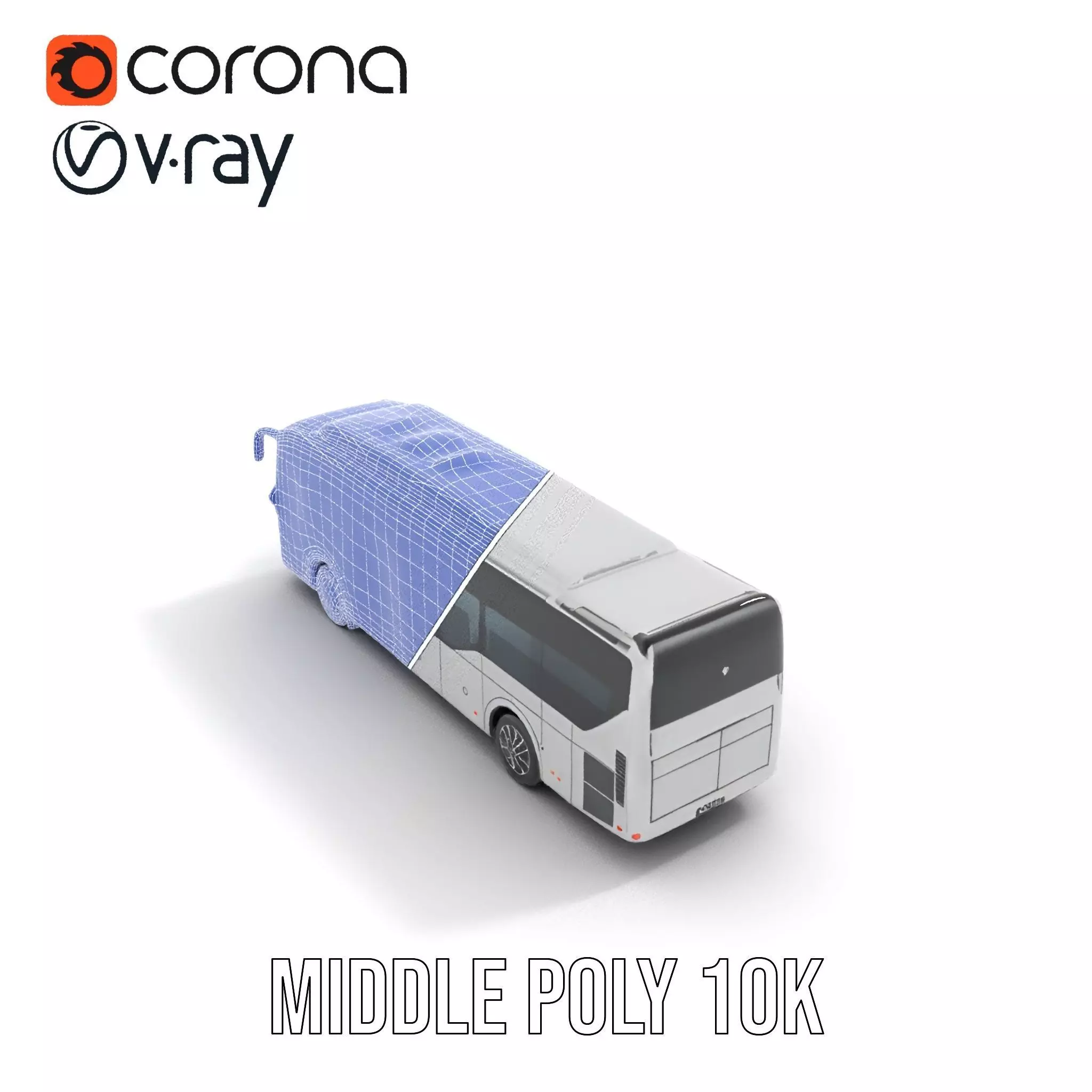 Modern Silver Bus model pack Low-poly 3D model_25