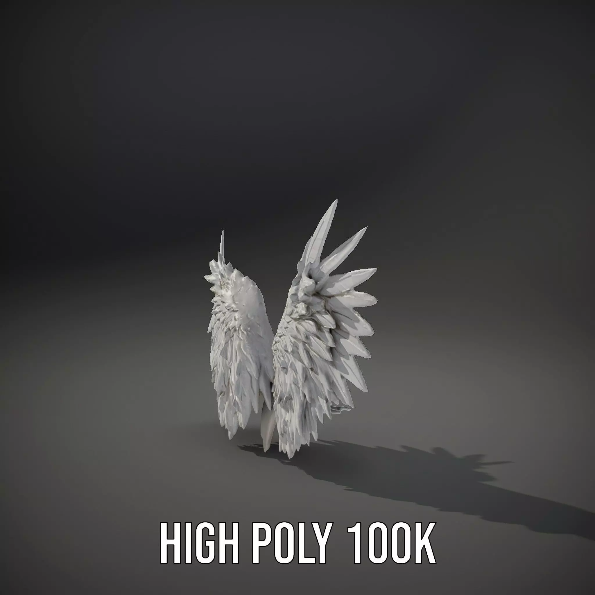 Elegant White Angel Wings model pack Low-poly 3D model_28