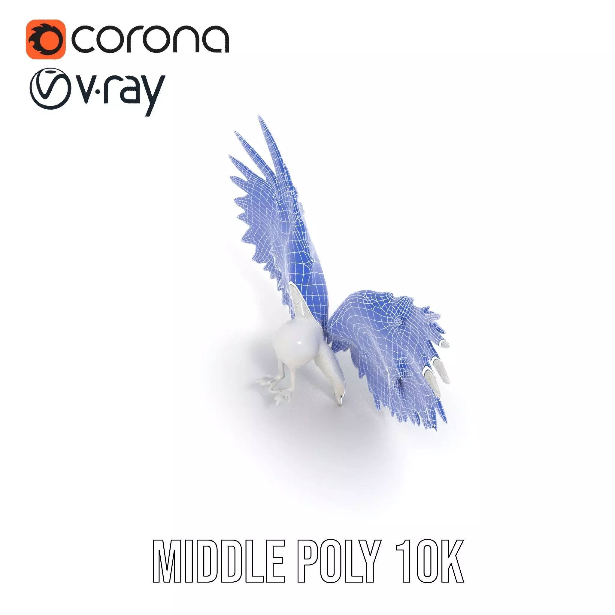 Elegant White Angel Wings model pack Low-poly 3D model_29