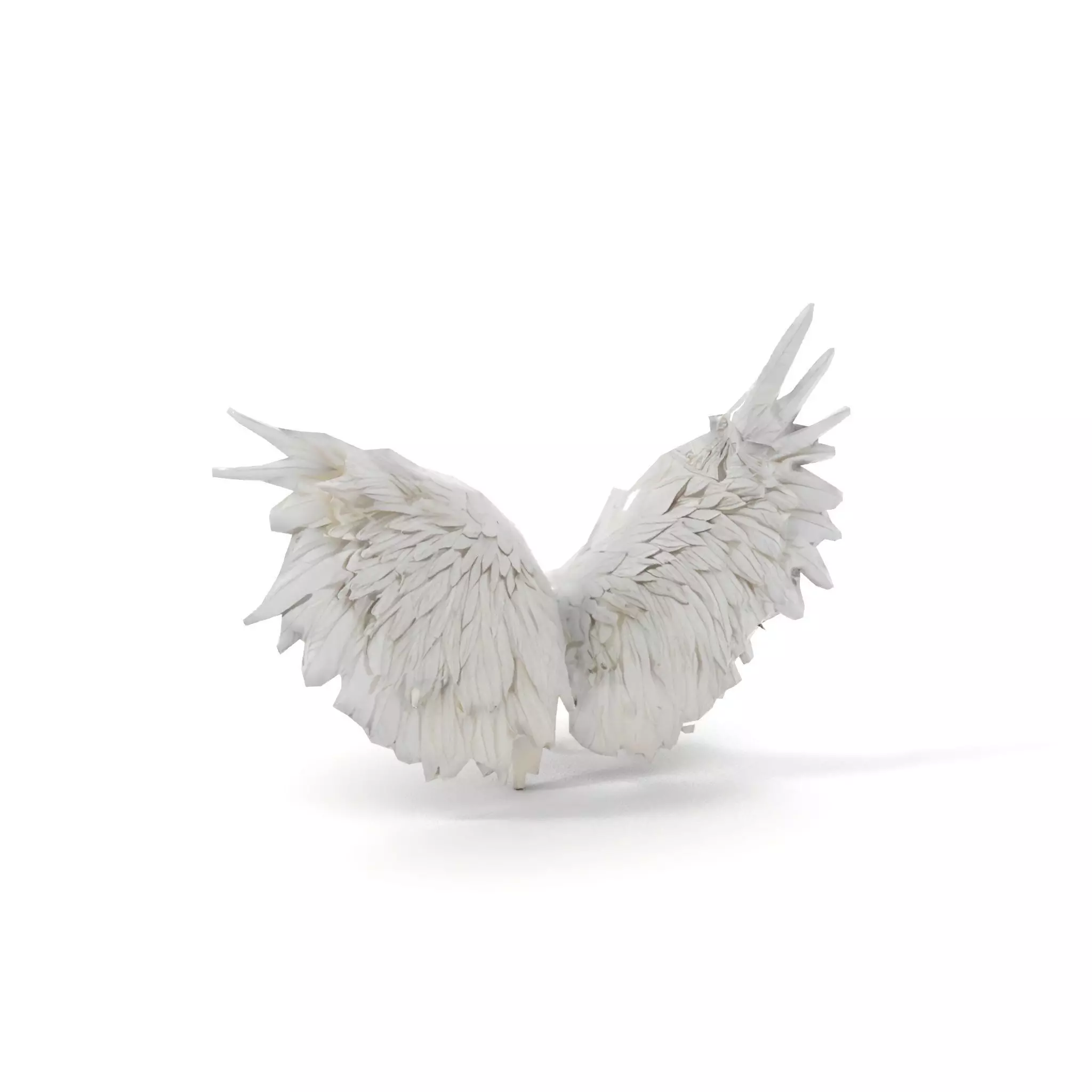 Elegant White Angel Wings model pack Low-poly 3D model_7