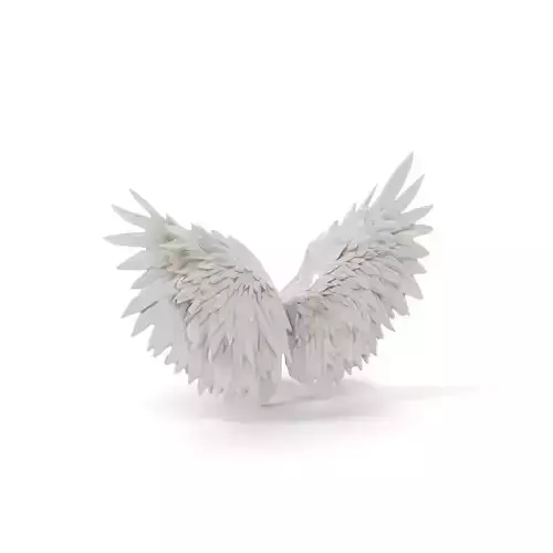 Elegant White Angel Wings model pack