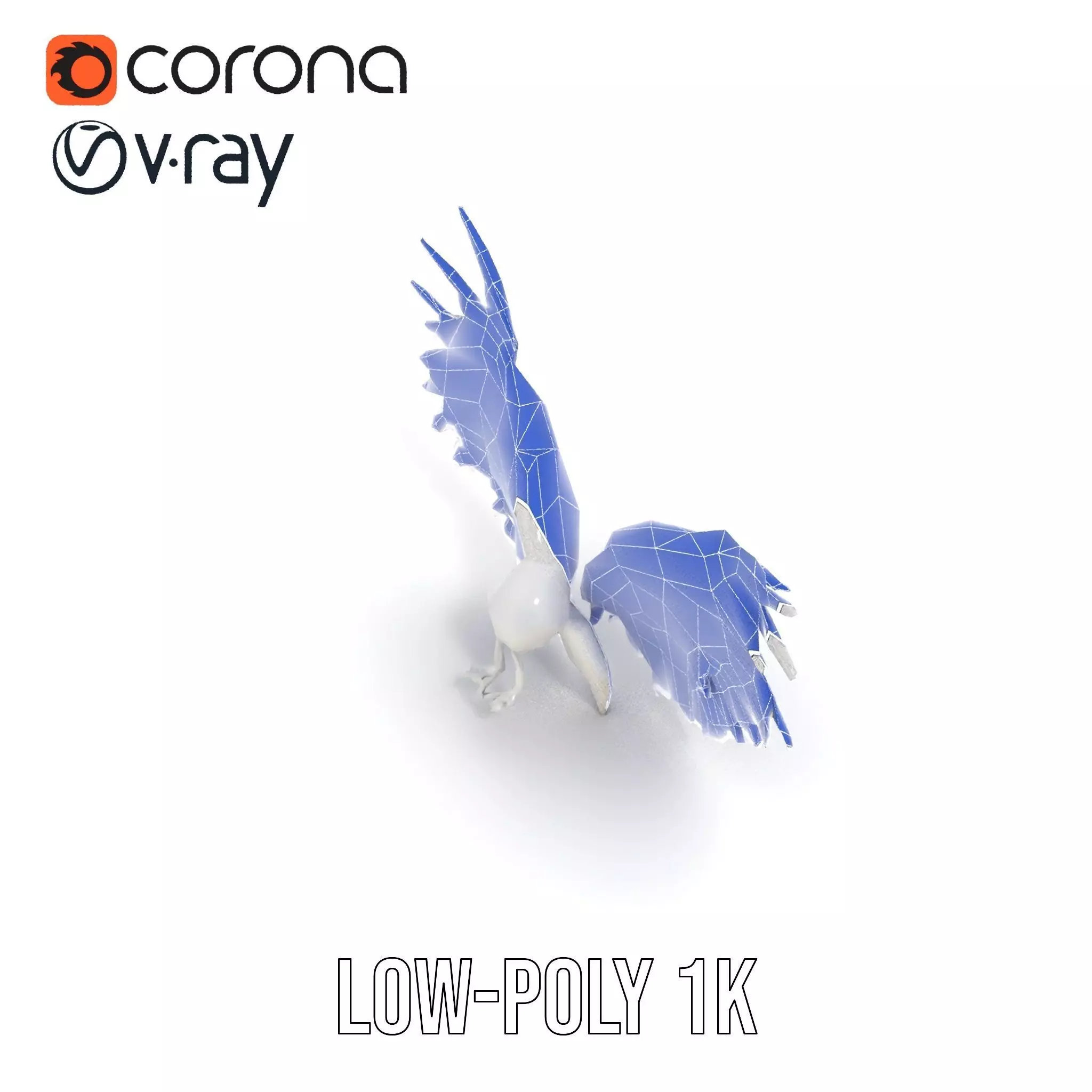 Elegant White Angel Wings model pack Low-poly 3D model_27