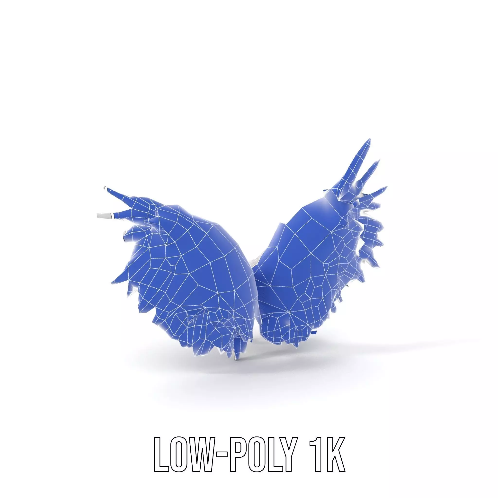 Elegant White Angel Wings model pack Low-poly 3D model_8