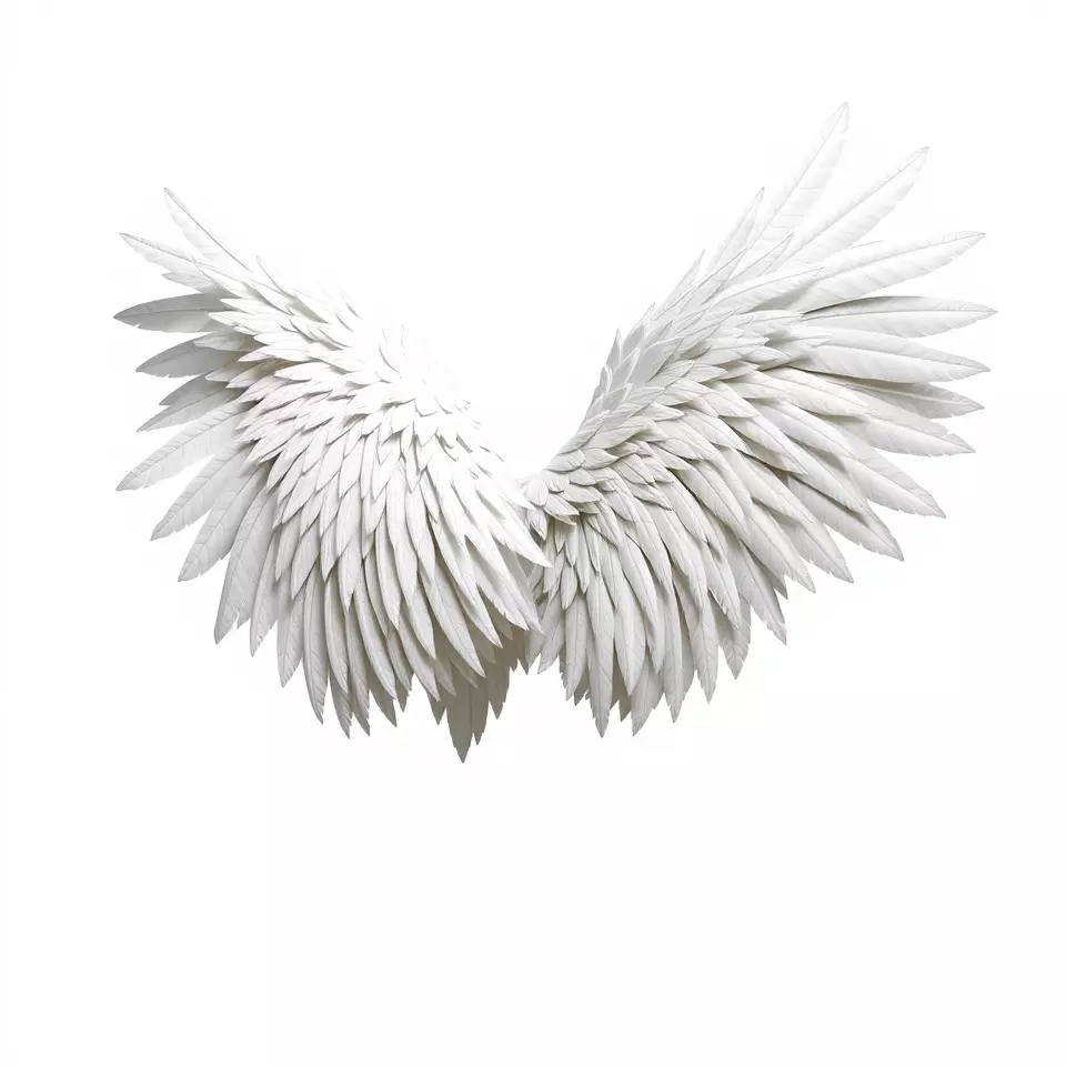 Elegant White Angel Wings model pack Low-poly 3D model_2