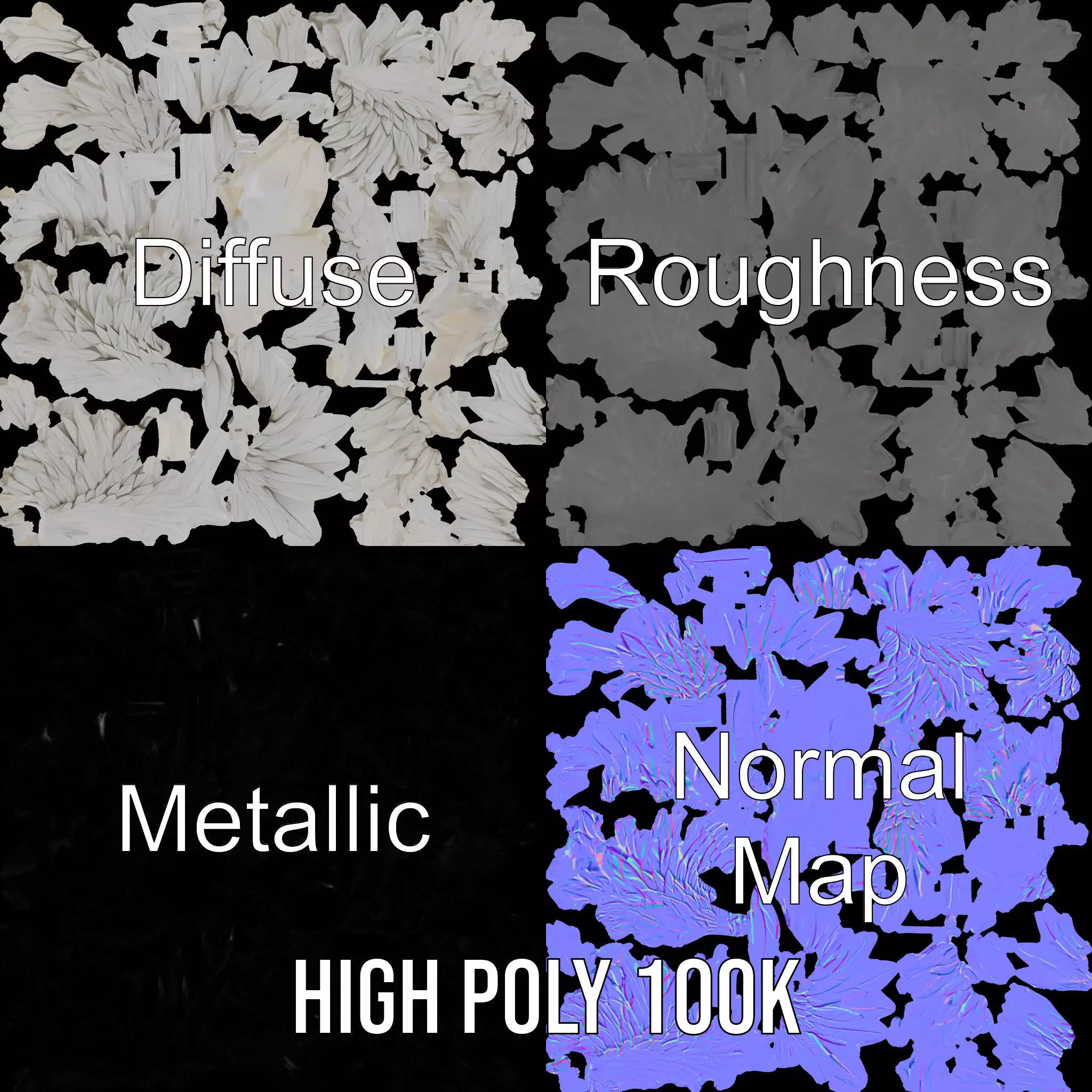 Elegant White Angel Wings model pack Low-poly 3D model_3