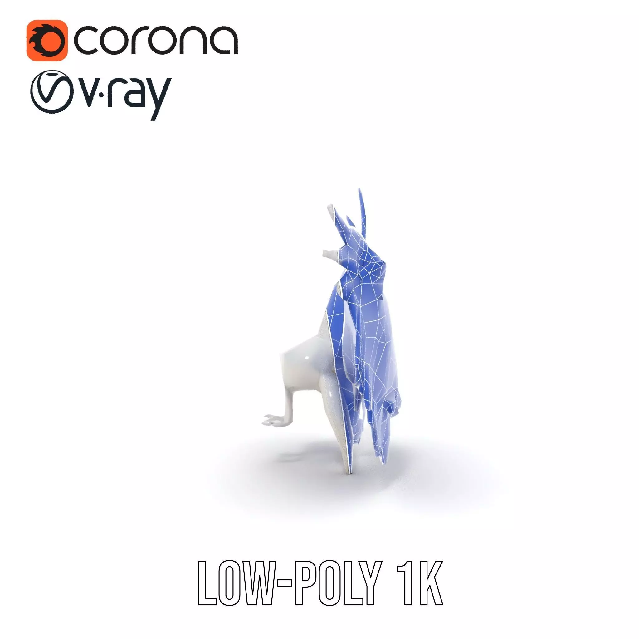 Elegant White Angel Wings model pack Low-poly 3D model_30