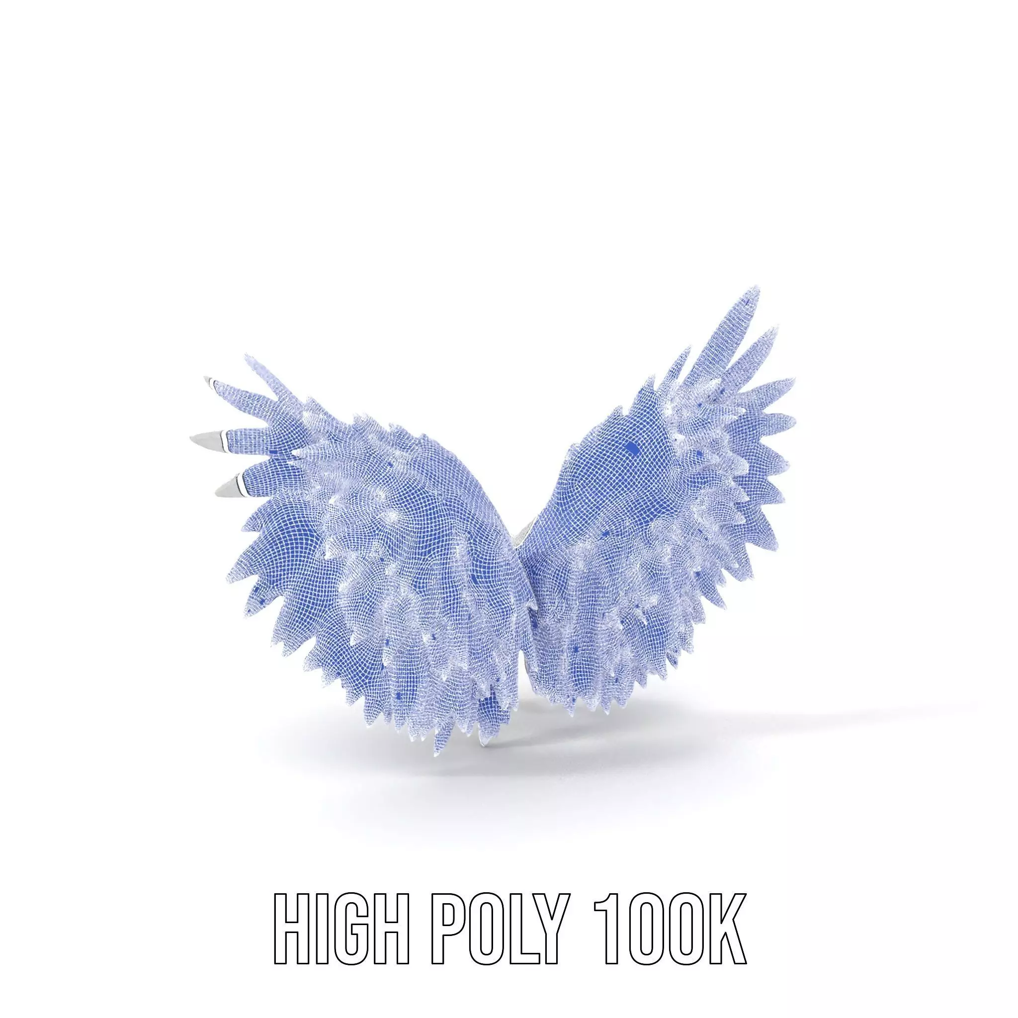 Elegant White Angel Wings model pack Low-poly 3D model_4
