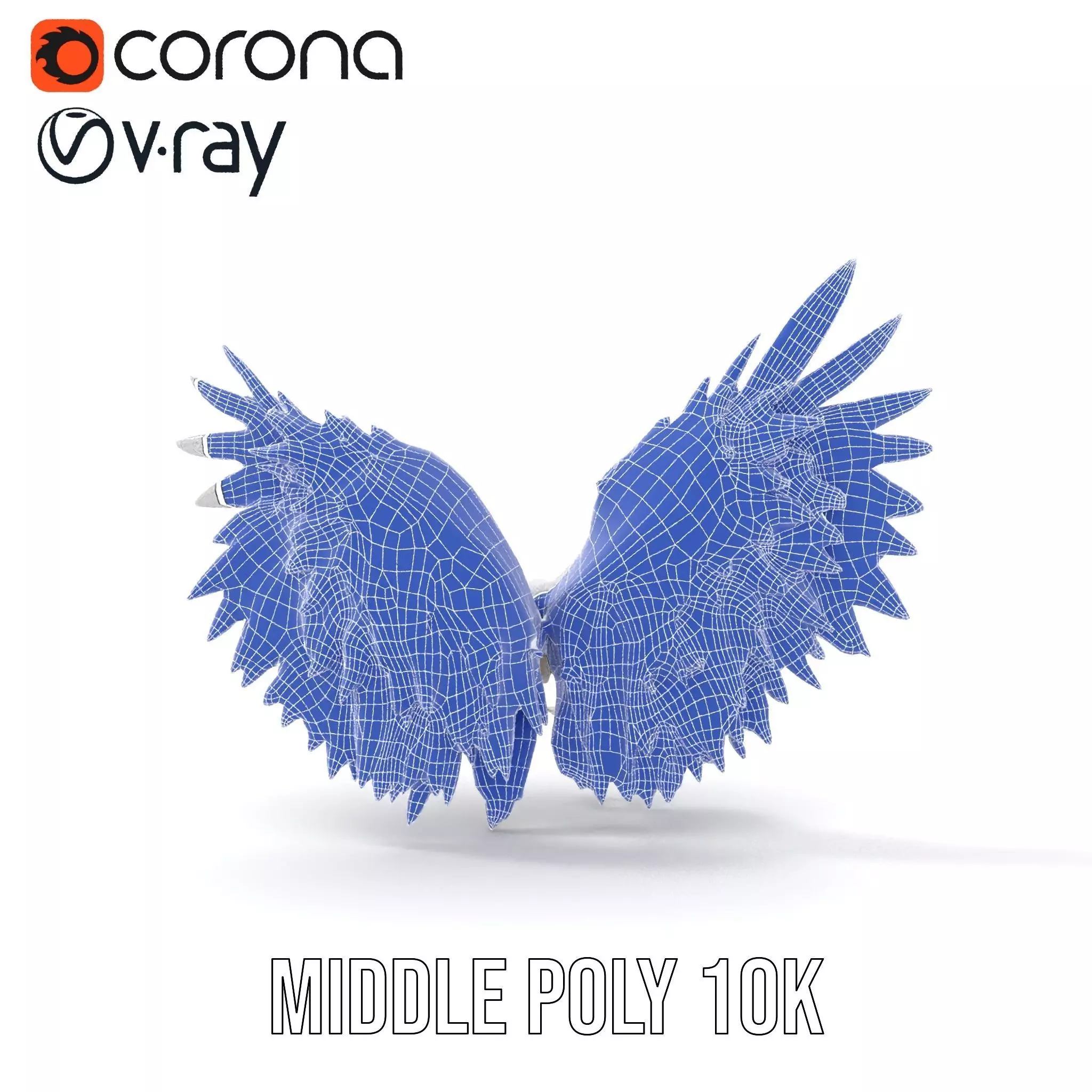 Elegant White Angel Wings model pack Low-poly 3D model_26