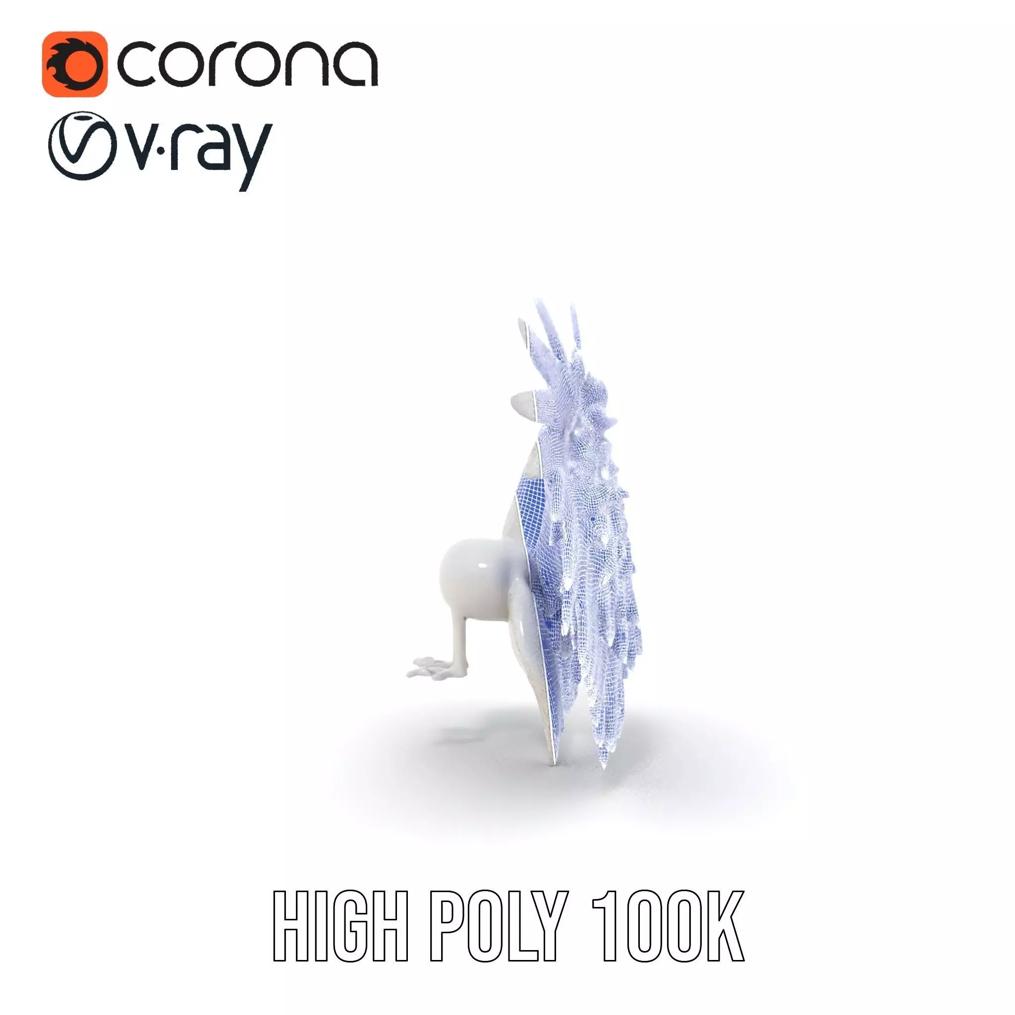 Elegant White Angel Wings model pack Low-poly 3D model_34