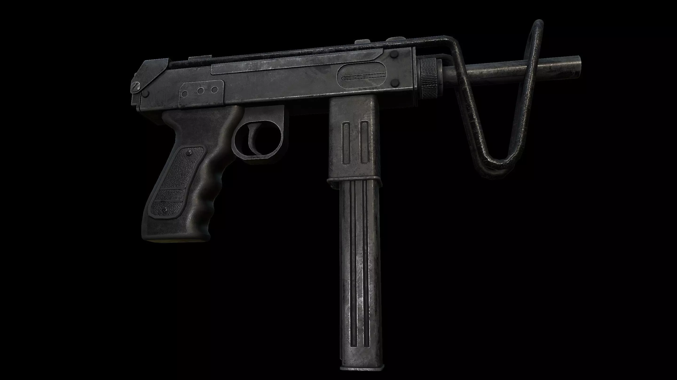 K6-92 Machine Pistol Low-poly 3D model_1