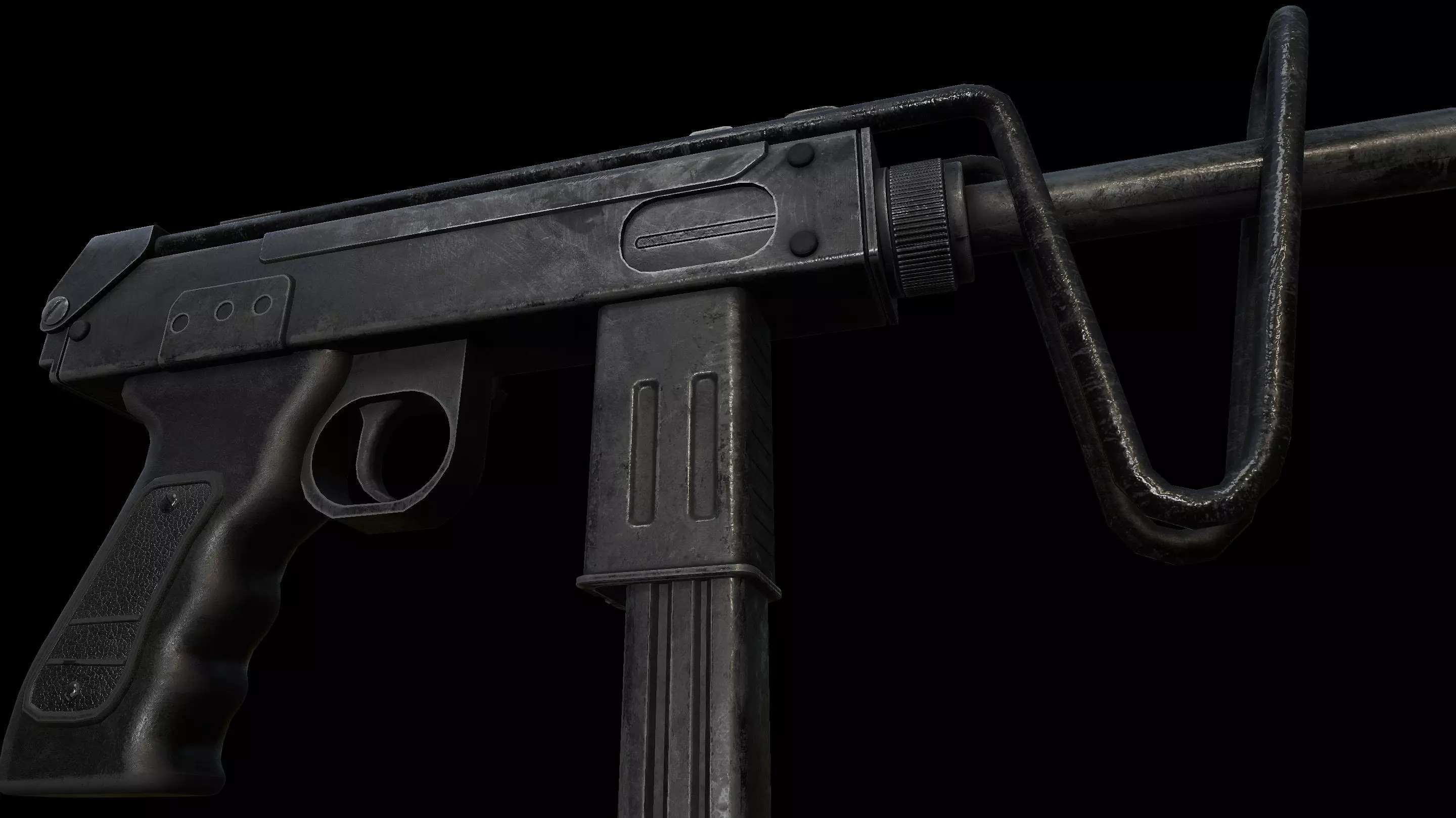 K6-92 Machine Pistol Low-poly 3D model_6
