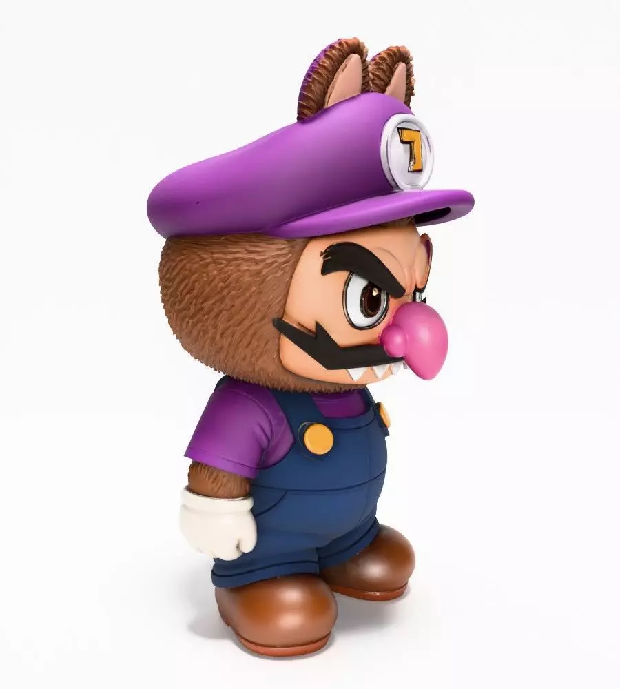 Waluigi Labubu Pop Mart Kasing Lung toy 3D print model_19