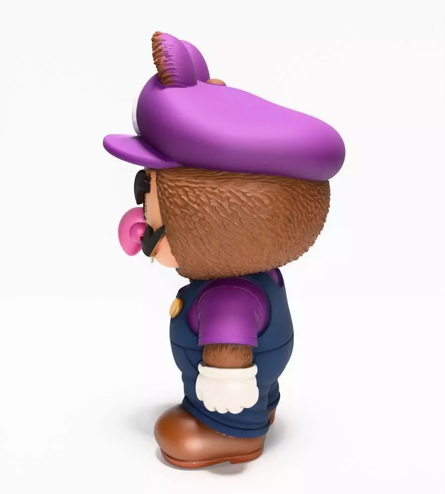 Waluigi Labubu Pop Mart Kasing Lung toy 3D print model_7