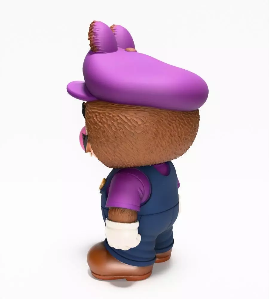 Waluigi Labubu Pop Mart Kasing Lung toy 3D print model_8