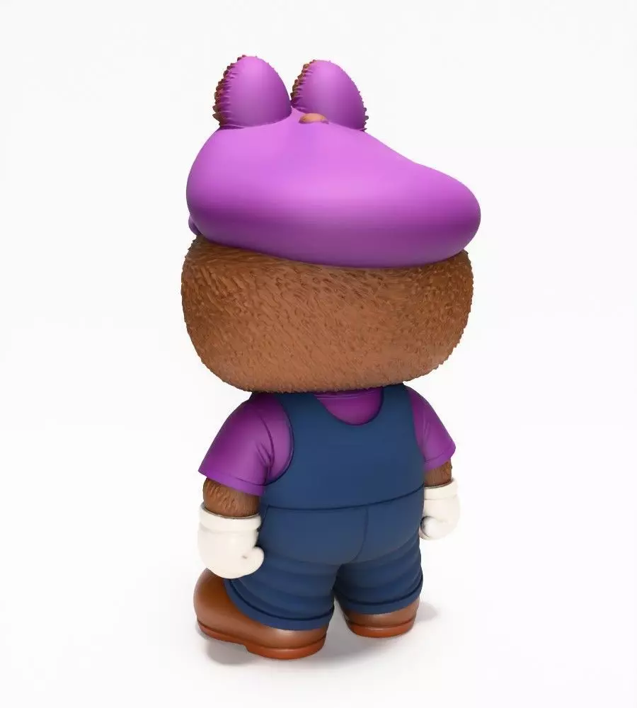 Waluigi Labubu Pop Mart Kasing Lung toy 3D print model_10