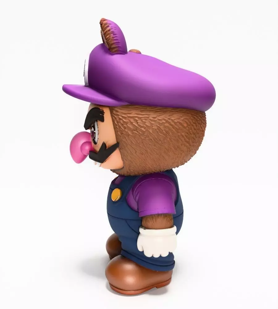 Waluigi Labubu Pop Mart Kasing Lung toy 3D print model_6