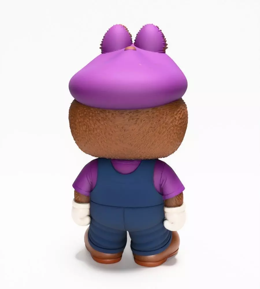 Waluigi Labubu Pop Mart Kasing Lung toy 3D print model_12