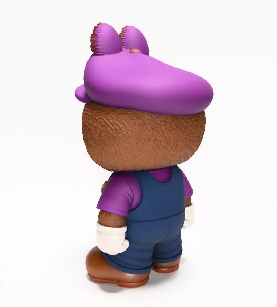 Waluigi Labubu Pop Mart Kasing Lung toy 3D print model_9
