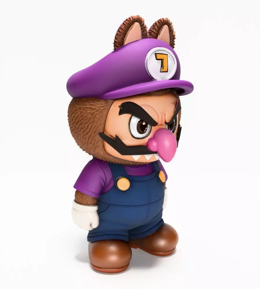 Waluigi Labubu Pop Mart Kasing Lung toy 3D print model_20
