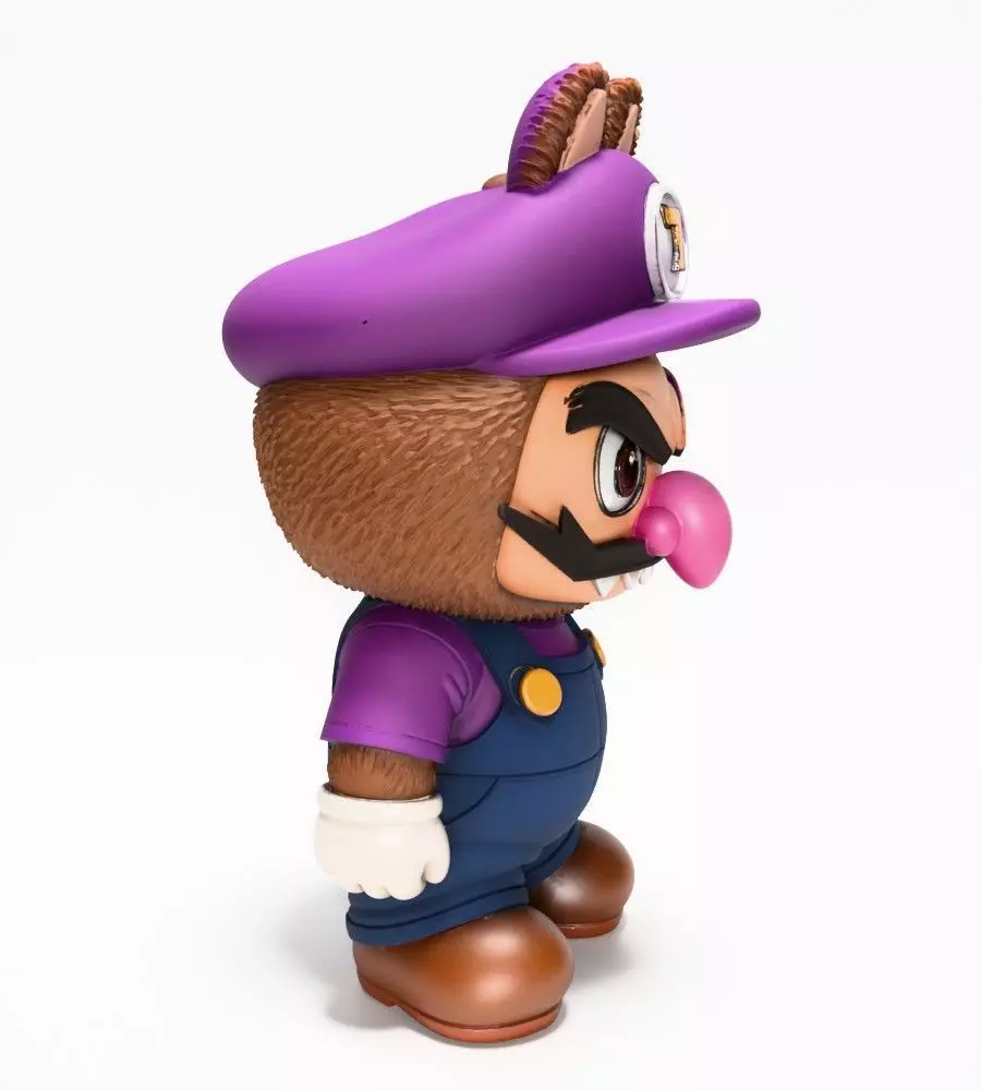 Waluigi Labubu Pop Mart Kasing Lung toy 3D print model_18