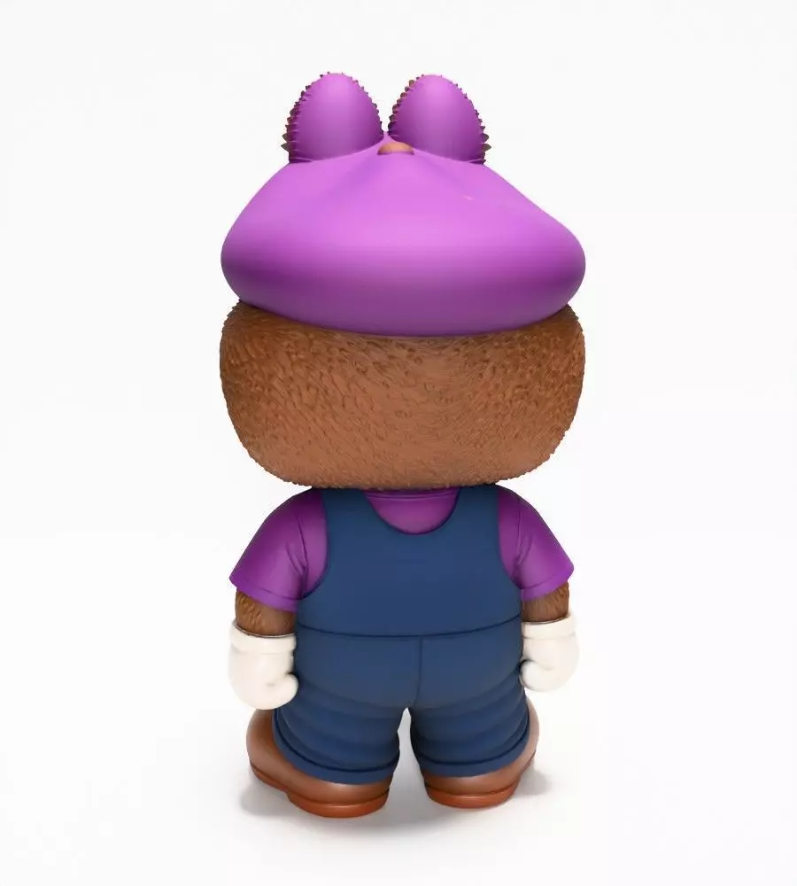Waluigi Labubu Pop Mart Kasing Lung toy 3D print model_11