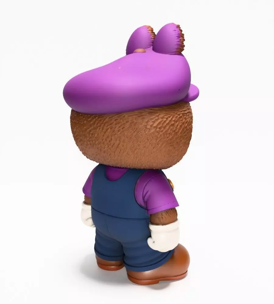 Waluigi Labubu Pop Mart Kasing Lung toy 3D print model_14